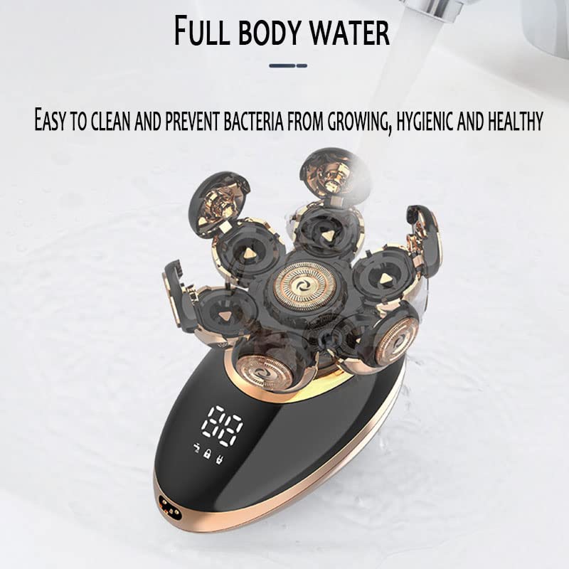 Premium 7-Blade Electric Razor for Men - Rechargeable Wet/Dry Shaver with Beard & Body Trimmer | Smooth Shaving & Grooming Kit for Face, Head & Body | Perfect for Travel, Home & Gym Use