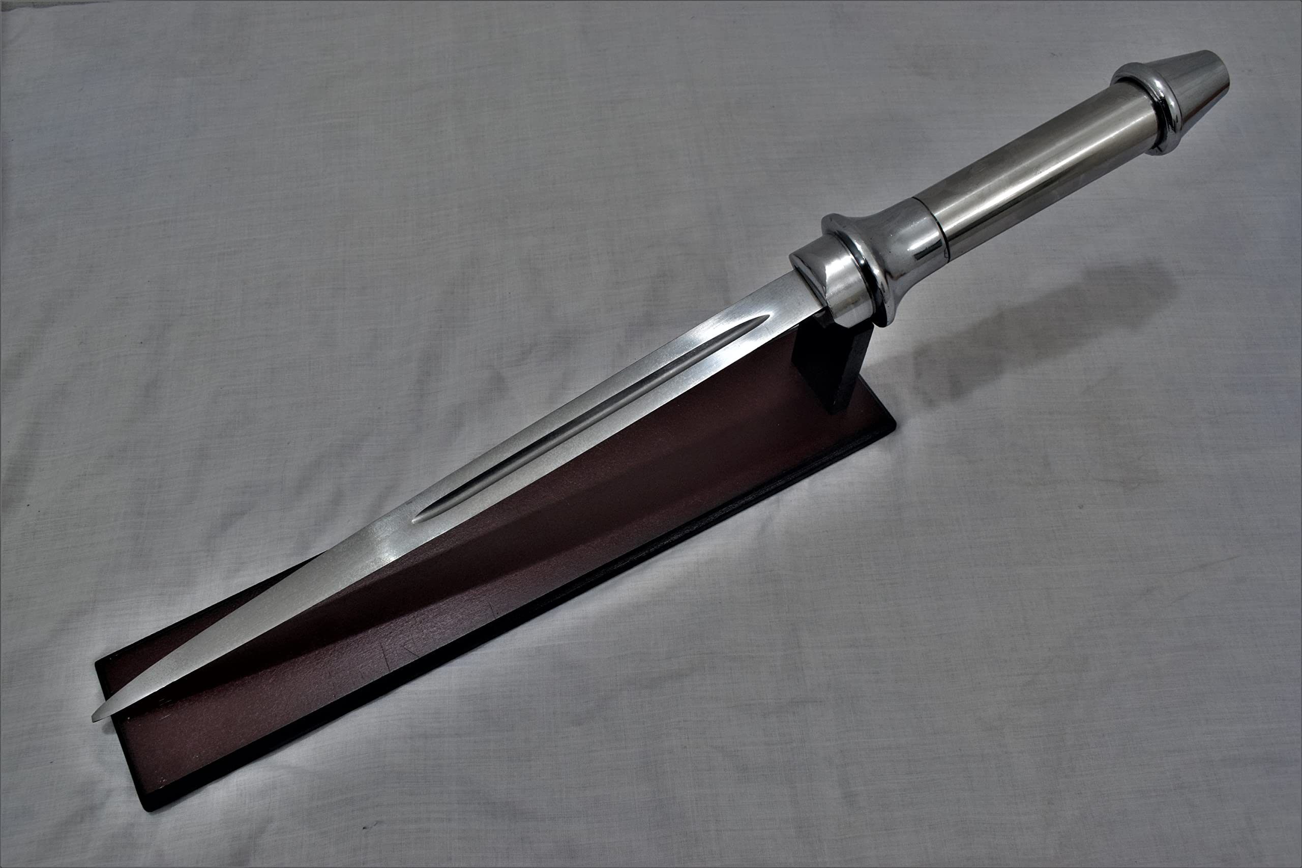 Angel Blade with Display Stand - Supernatural Silver Collectible Knife for Cosplay, Halloween, and Fantasy Decor