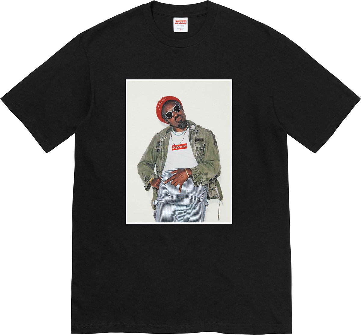 Supreme Andre 3000 T-Shirt - Black Cotton Hip Hop Tee for Men | Streetwear Fashion & Casual Wear