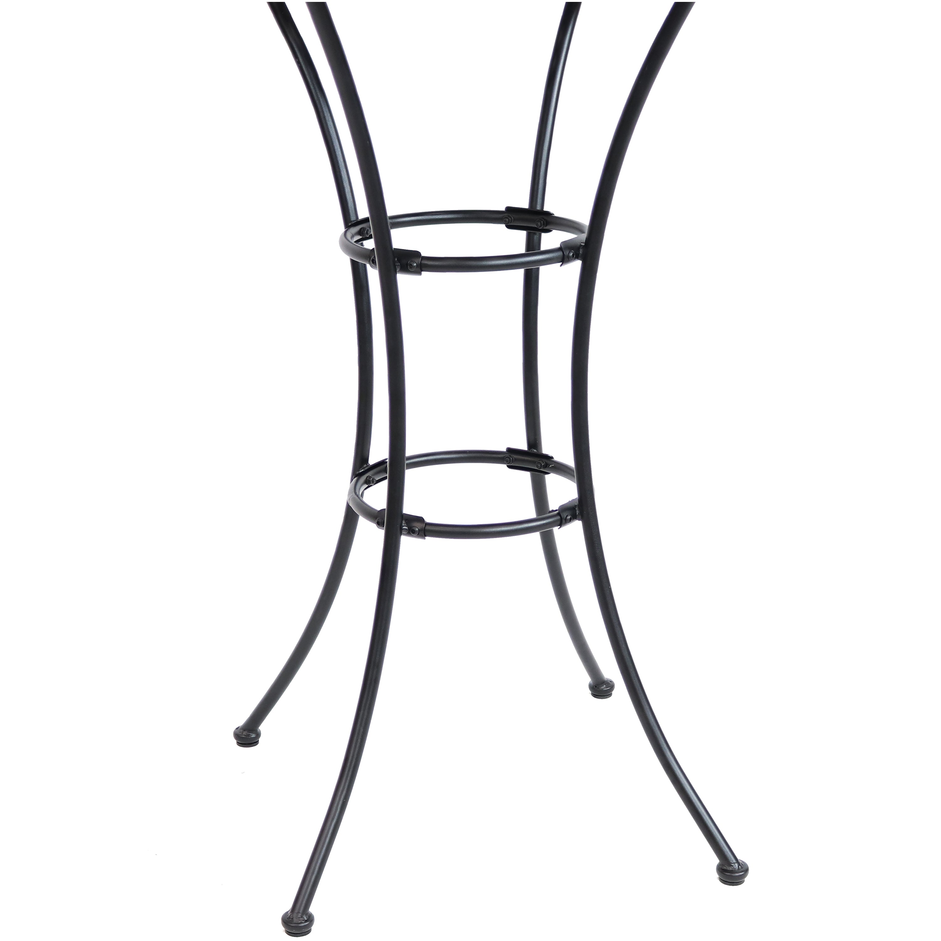 Elegant Round Black Wrought Iron Bar Table 30