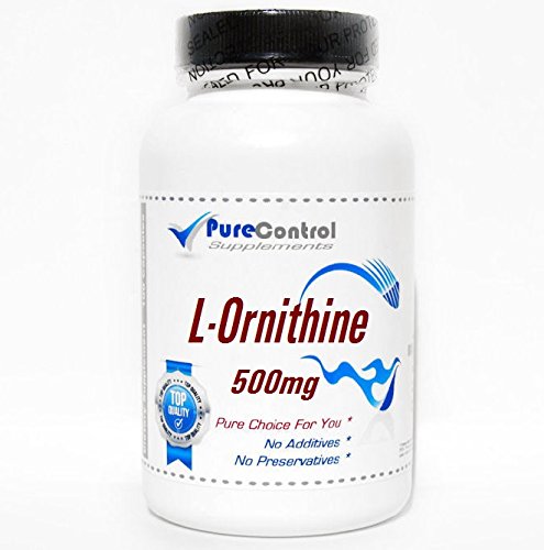 PureControl Supplements L-Ornithine 500mg - 100 Capsules | Pure Amino Acid Supplement for Sleep Support, Muscle Recovery & Detox | Post-Workout & Nighttime Use