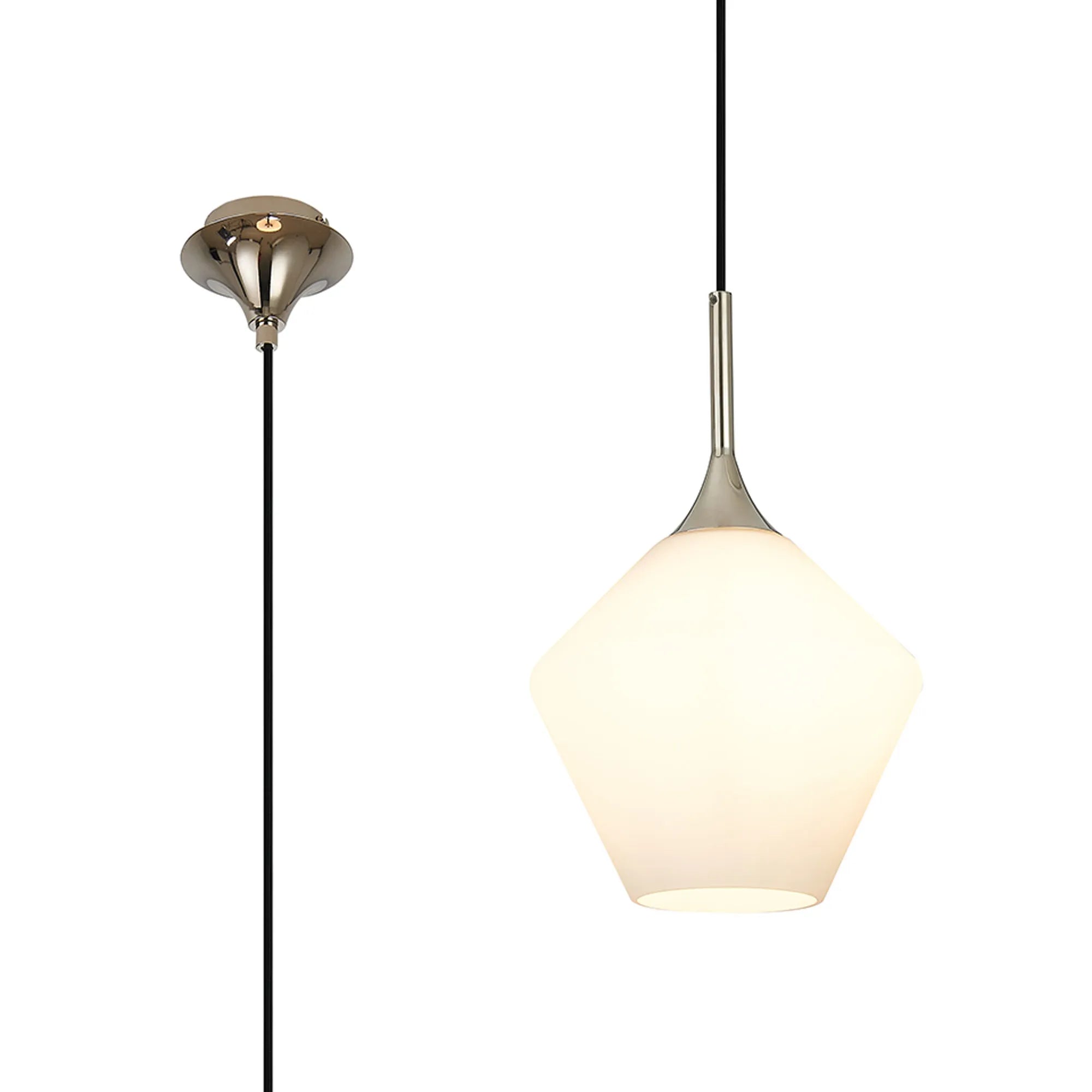 Benalla Single Pendant Light Fixture - Diamond Glass Shade with E27 Socket in Multiple Finish Options - Perfect for Dining Room, Kitchen Island or Bedroom Lighting