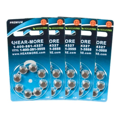 Premium Size 13 Hearing Aid Batteries - 40 Pack (1.45V Zinc-Air) - Long-Lasting Power for Hearing Devices - Ideal for Travel, Work & Daily Use