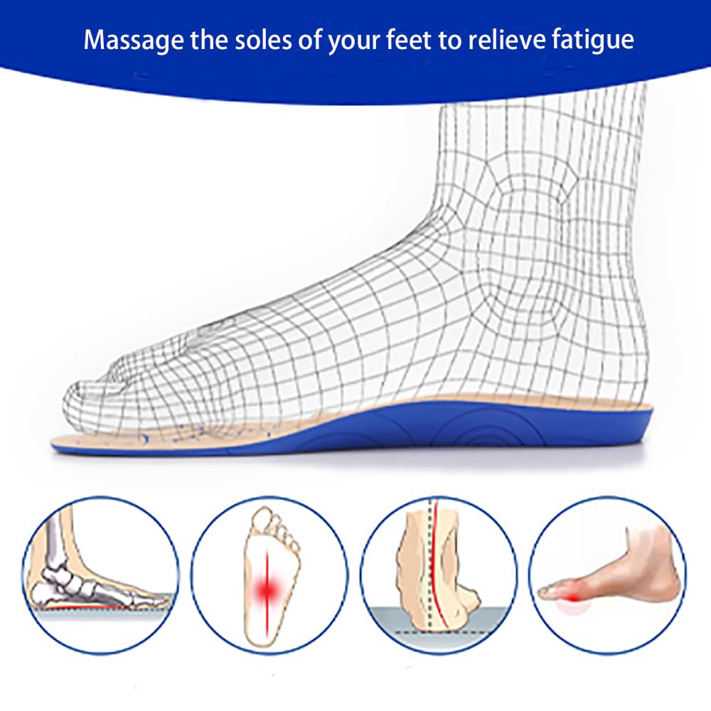 Magnetic Acupressure Shoe Insoles for Pain Relief - Improve Circulation & Immunity - Foot Massage Therapy for Middle-Aged & Elderly (US Men 5/ Women 7, Brown 38) - Ideal for Daily Comfort, Walking, & Foot Wellness