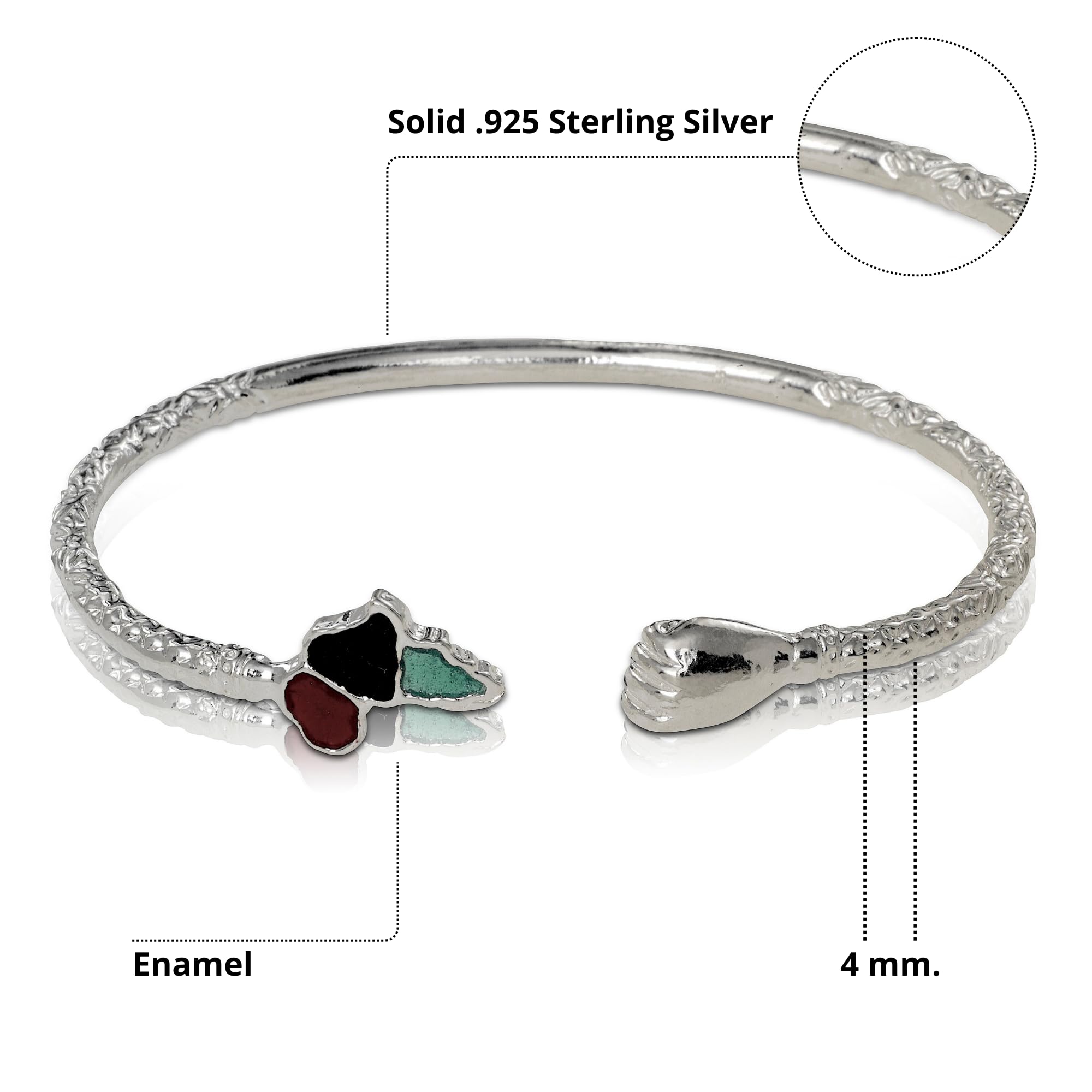African .925 Sterling Silver Bangle Bracelets Set of 2 - Handmade Tribal Jewelry for Women - Perfect for Weddings, Parties & Boho Fashion