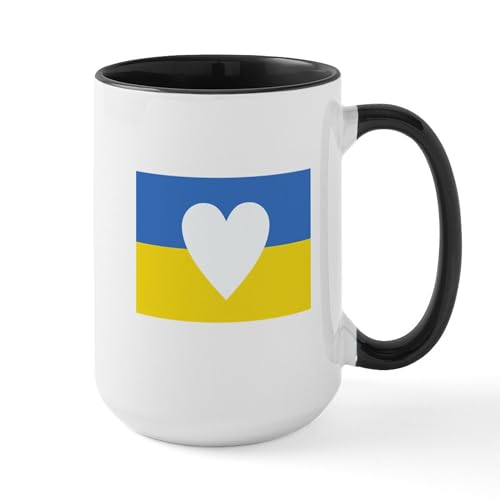White/Black Inside - Ukraine Heart Mugs