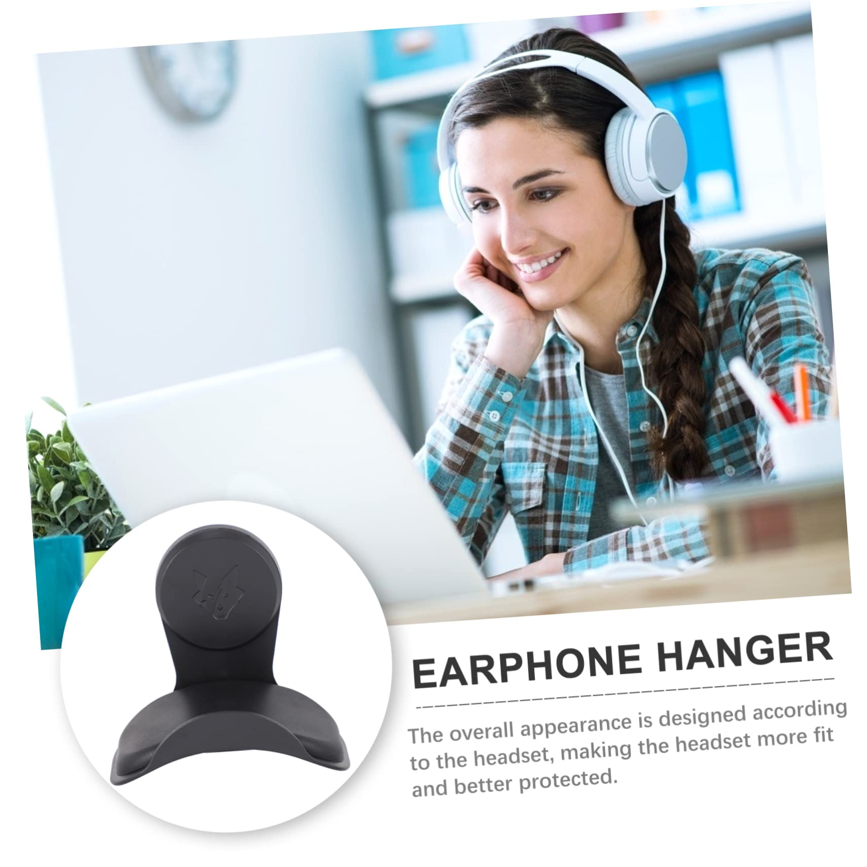 6-Pack Angoily Headphone Hangers - Wall Mount & Under Desk Headset Stand Hooks for Gaming, Office & Home Organization (Black) - Perfect for Gamers, Work from Home & Headphone Storage Solutions