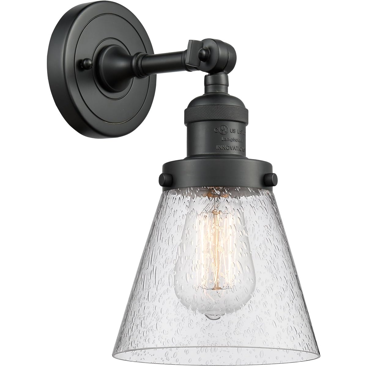 Innovations 201F-BK-G64-LED Matte Black Semi-Flush Mount Ceiling Light Fixture - Energy Efficient LED Lighting for Bedroom, Hallway & Kitchen