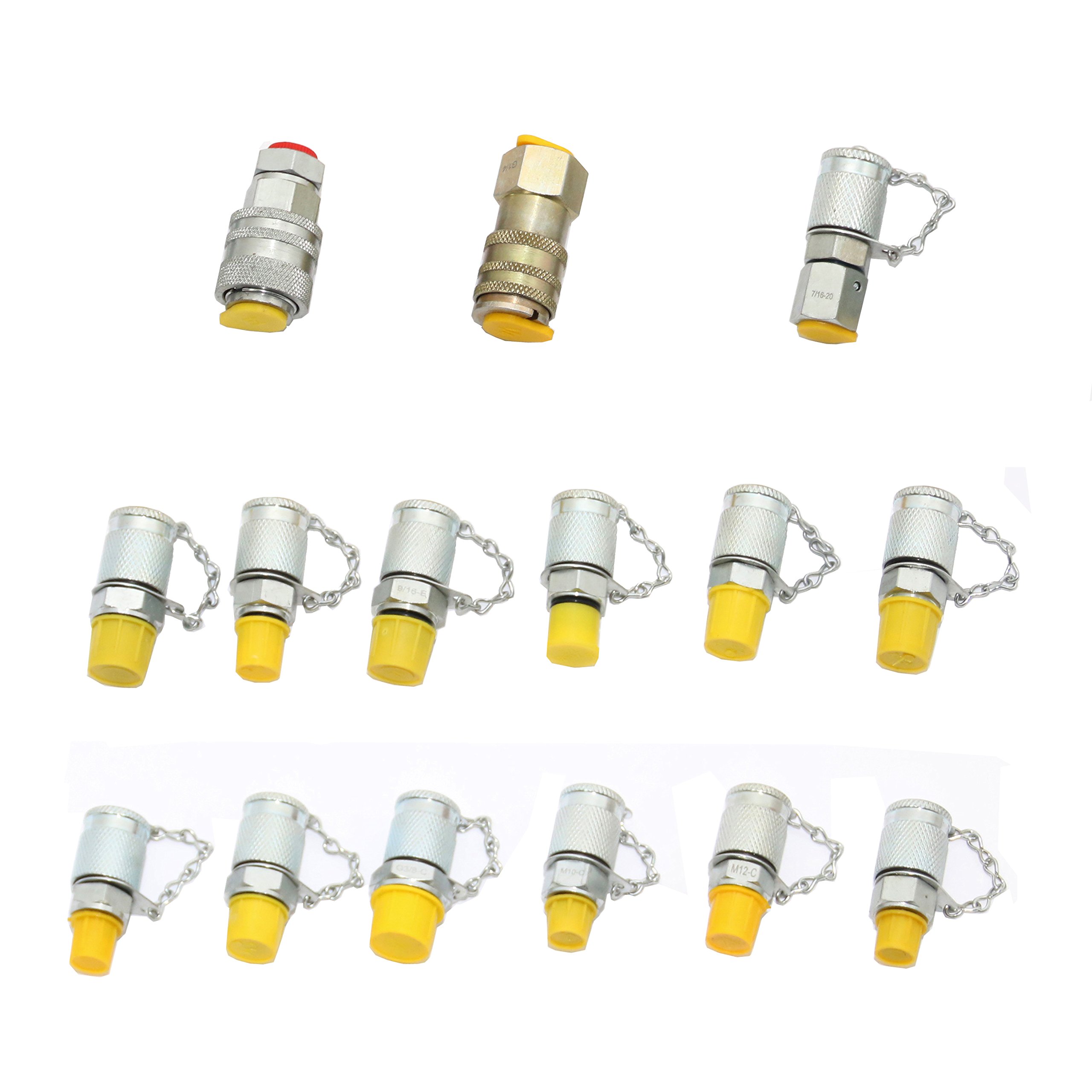 XZT 15 Pack Hydraulic Pressure Tester Coupling Kit - Professional Hydraulic Repair Tools & Parts for Excavators, Construction Machinery & Hydraulic Systems | Perfect for Maintenance, Leak Testing & System Diagnostics