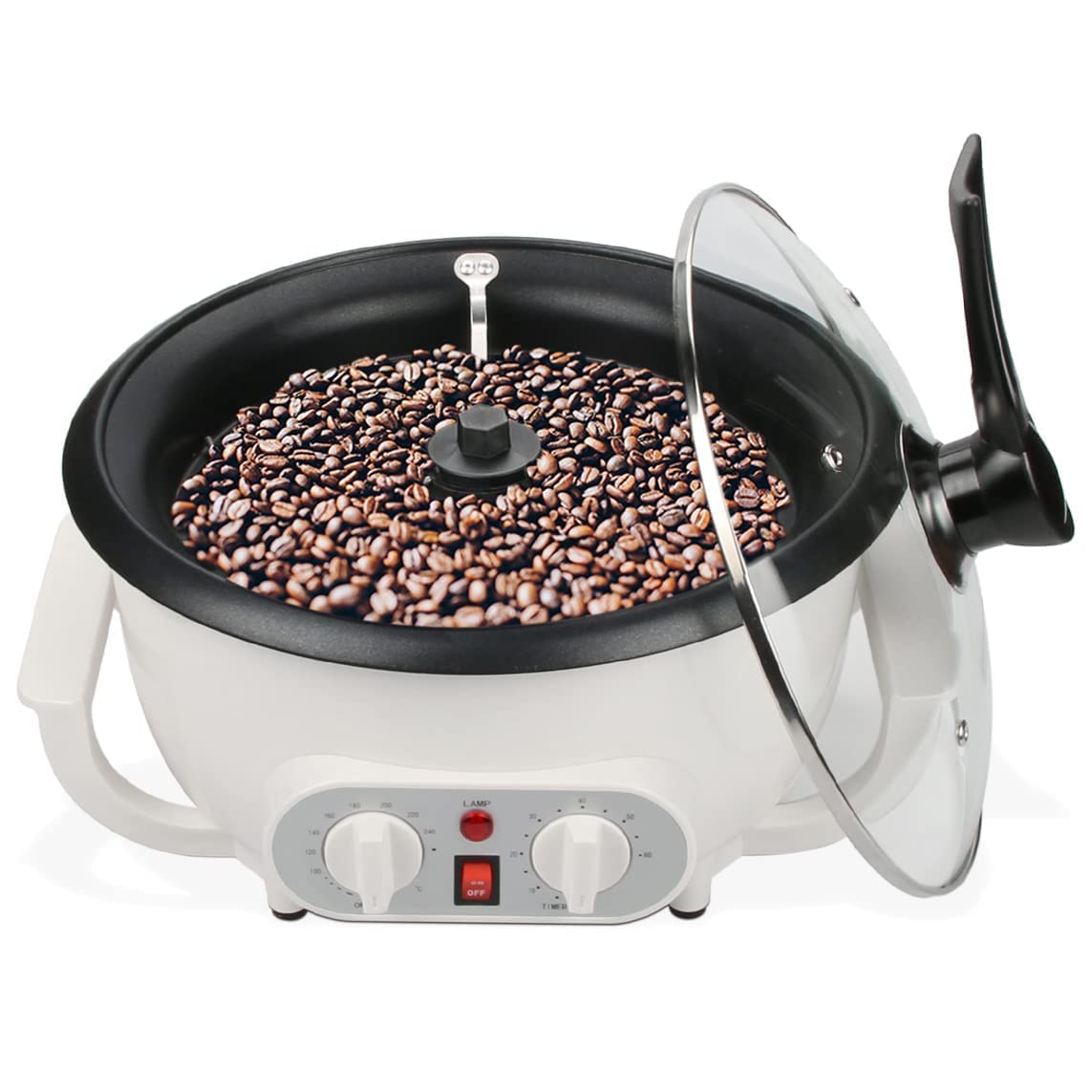 Upgrade 1200W Electric Coffee Roaster Machine for Home Use - 110V Household Coffee Bean Roaster with Timer - Perfect for Roasting Coffee Beans, Peanuts & Nuts - Ideal for Coffee Enthusiasts & Small Batch Roasting at Home