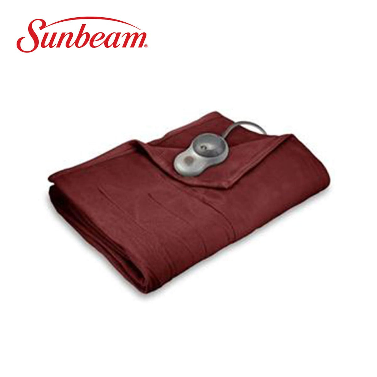 Sunbeam Electric Heated Blanket for Twin Bed - Garnet Red | Ultra-Soft & Energy Efficient | Perfect for Cold Nights & Winter Comfort