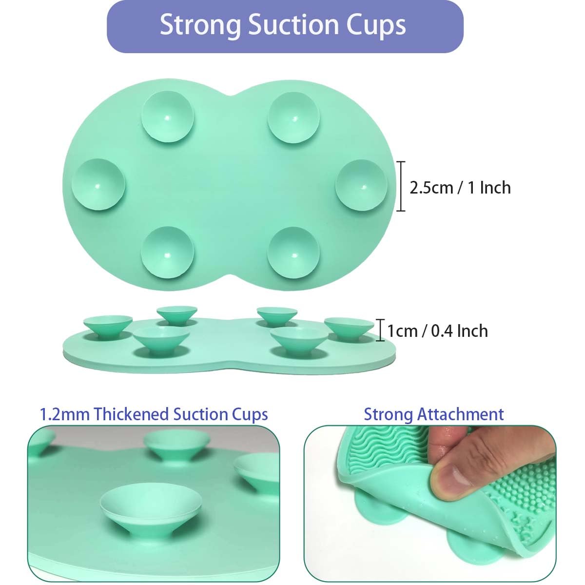 2 Pcs Silicone Makeup Brush Cleaning Mat with Suction Cups - Green & Pink | Professional Cosmetic Brush Cleaner Tool for Daily Makeup Routine & Travel | Perfect for Home, Salon & On-the-Go Use