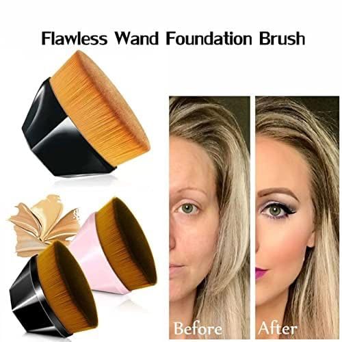 ATHA Liquid Makeup Brush - Professional Flat Top Kabuki Foundation Brush for Seamless Blending of Liquid, Cream & Powder | Travel-Friendly with Case (Multicolor) | Perfect for Everyday Makeup & On-The-Go Touchups