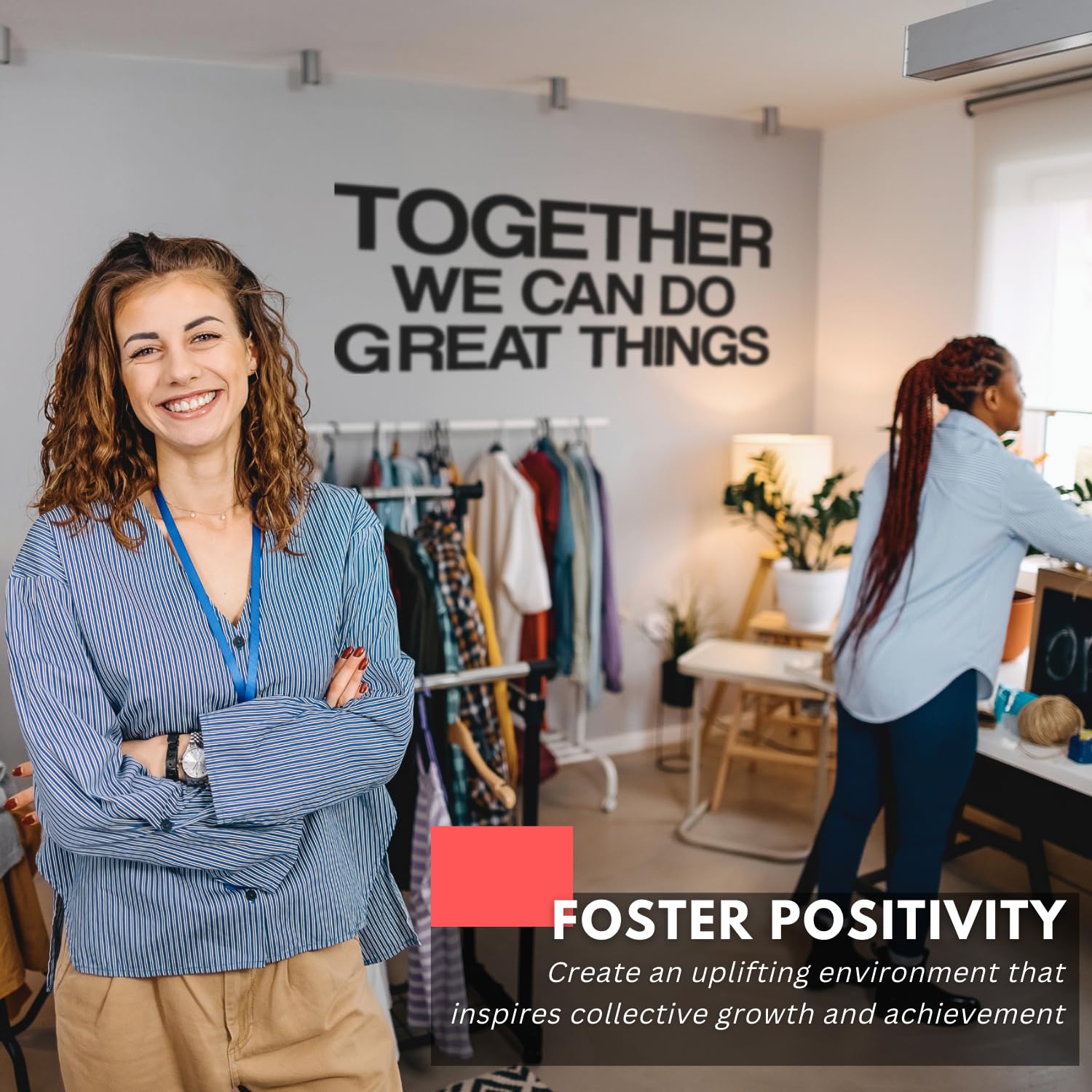 Large 'Together We Can Do Great Things' Vinyl Wall Decal - Inspirational Office Decor, Motivational Work Wall Art, Teamwork Quote Business Sign - Perfect for Office, Home Office, Conference Rooms & Workspace Motivation