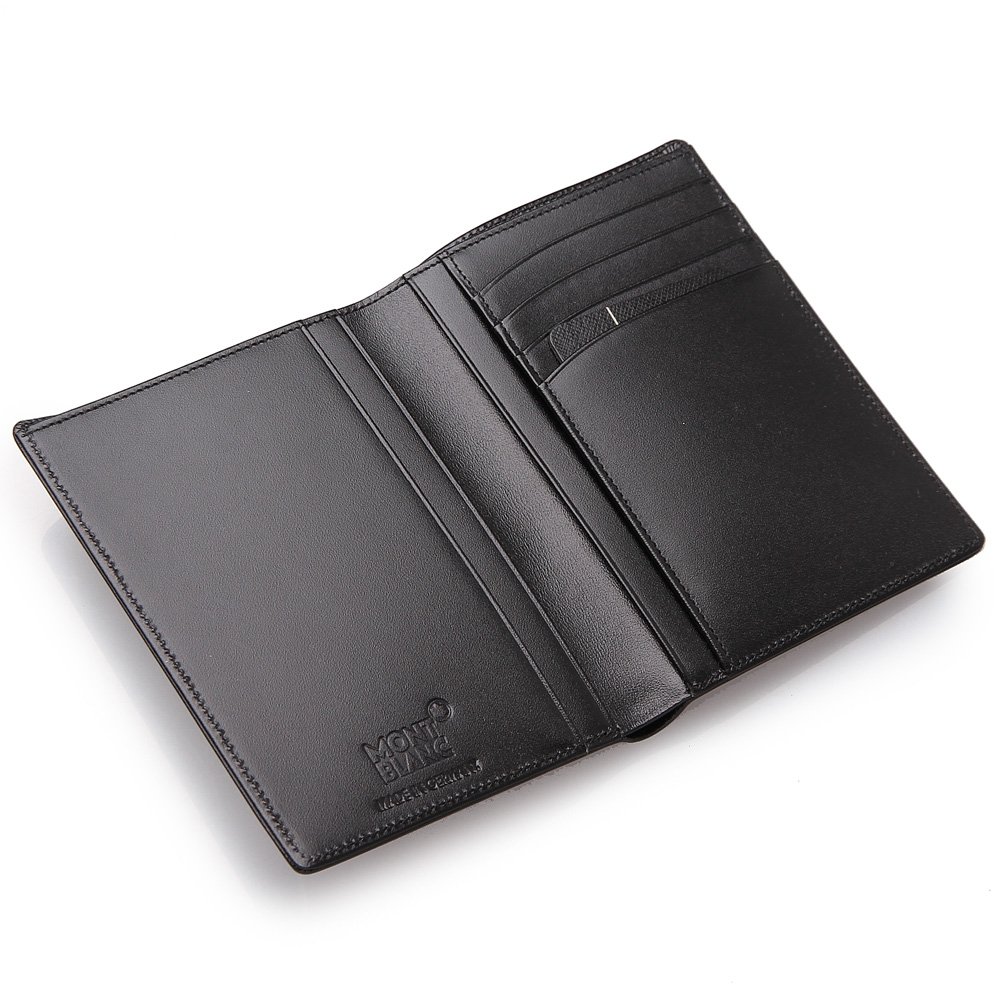 Montblanc Meisterstuck Men's Medium Leather Wallet 4 Credit Card Slots - Premium Genuine Leather Bifold Wallet for Business & Travel (Model 11987) | Perfect Gift for Him, Dad & Professionals