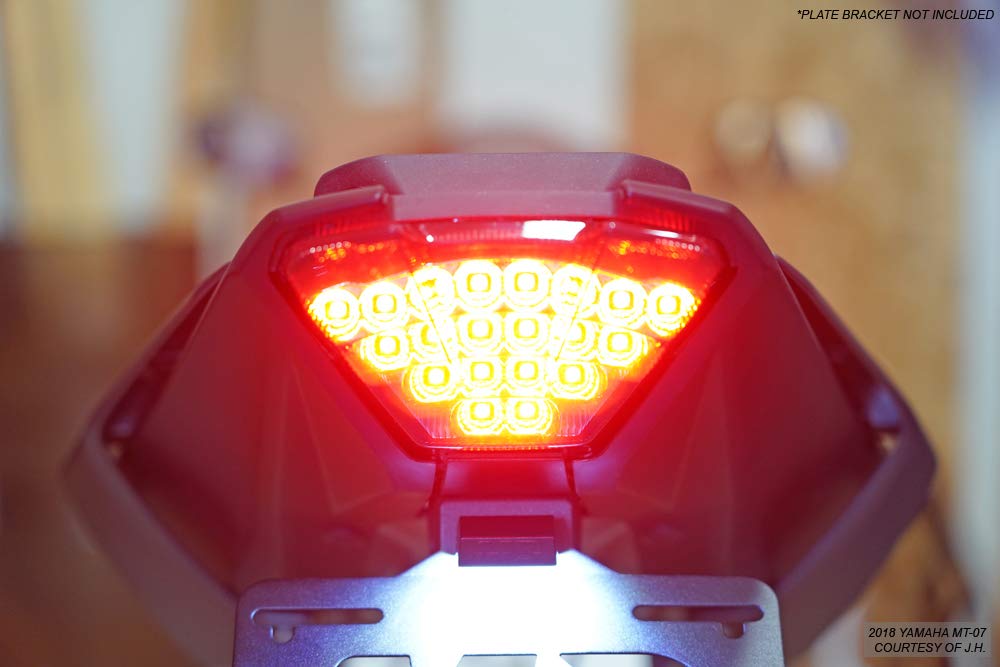 Smoke Lens Sequential LED Tail Lights for 2018-2020 Yamaha MT-07 - High Visibility & Custom Style for Night Riding & Urban Commuting