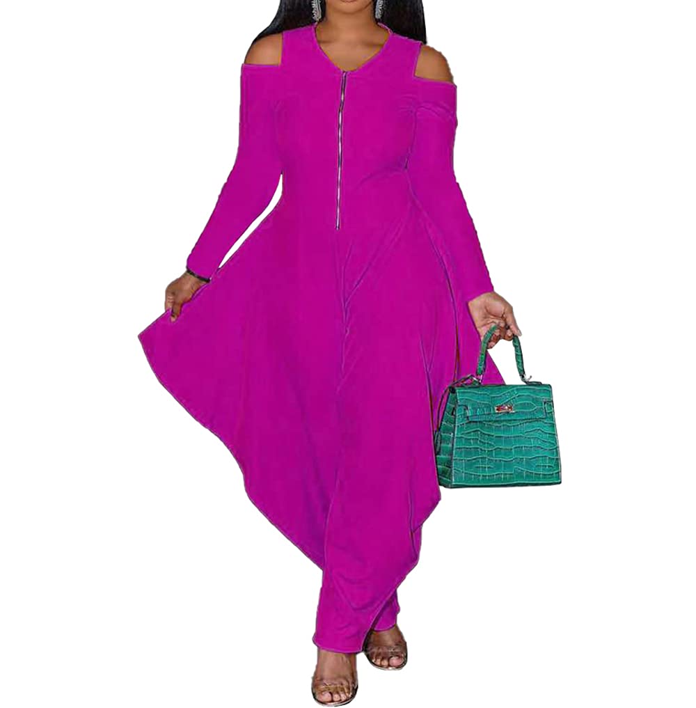 Women's Casual Loose Jumpsuit with Hollow Long Sleeves - Harem Pants Romper One Piece Lounge Outfit for Home, Travel & Yoga | Comfortable Boho Chic Fashion