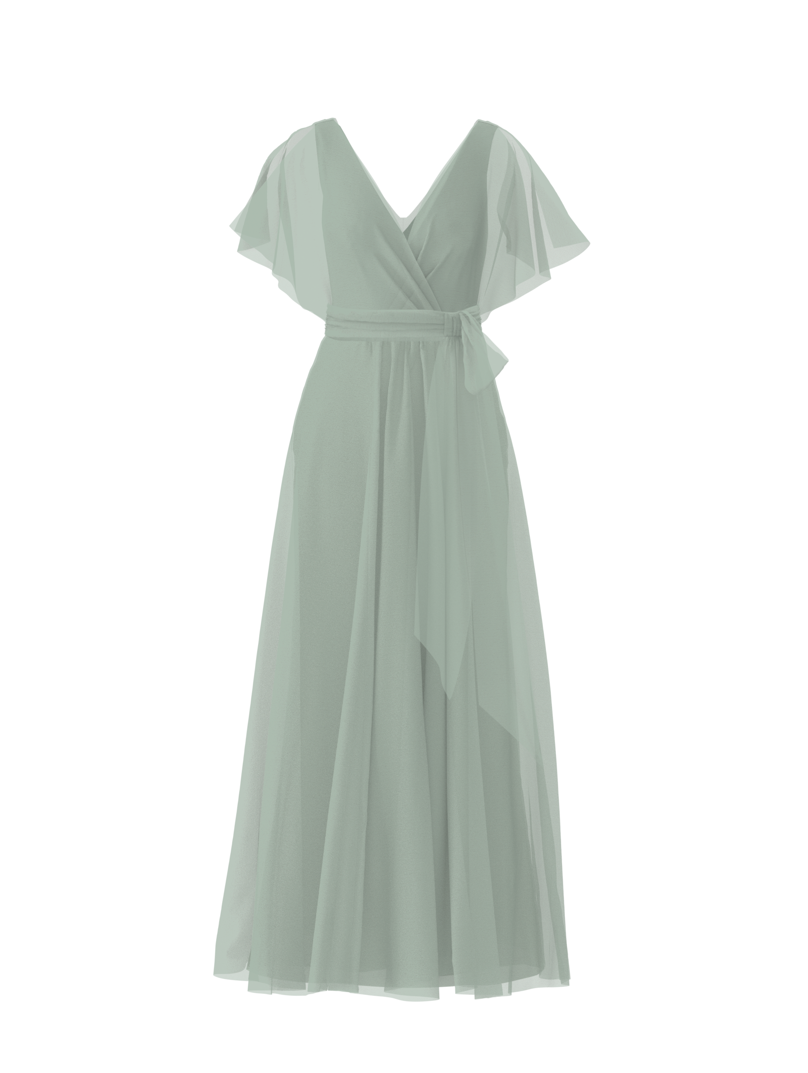 Ava Bodice with Justine Skirt and Sash Belt in Sage Green - Perfect for Weddings, Prom, and Formal Events