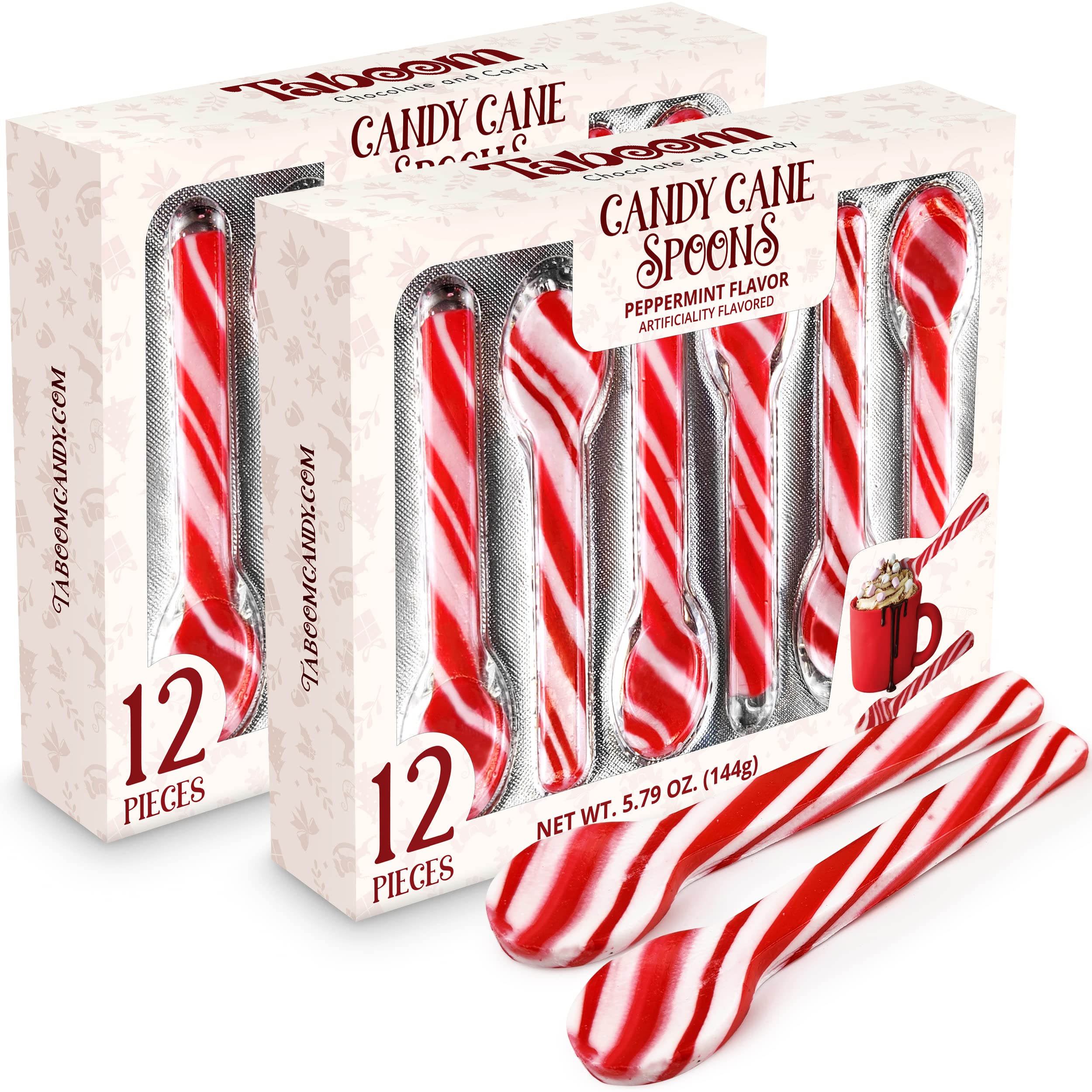 24-Pack Candy Cane Peppermint Spoons - Colorful Christmas Candy for Hot Chocolate, Holiday Parties & Stocking Stuffers - Festive Peppermint Treats for Baking & Gifts
