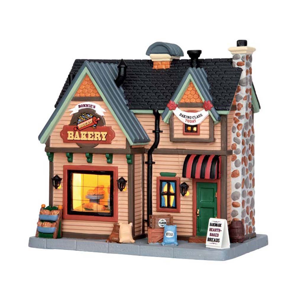 Lemax Village Collection Bonnie's Bread Bakery #55934 - Miniature Christmas Holiday Village Display for Home Decor & Collectibles - Perfect for Holiday Displays, Winter Wonderlands & Christmas Village Scenes