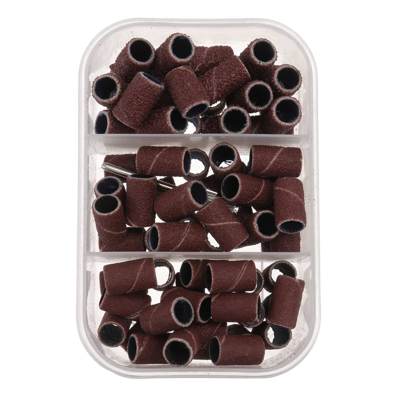 FRCOLOR 120-Piece Fine Nail Sanding Bands Set - Professional Manicure Grinding Heads for Nail Drill Bits - White Pattern Sanding Caps for Nail Art Polishing & Shaping - Perfect for Salon, Home Nail Care & DIY Manicures