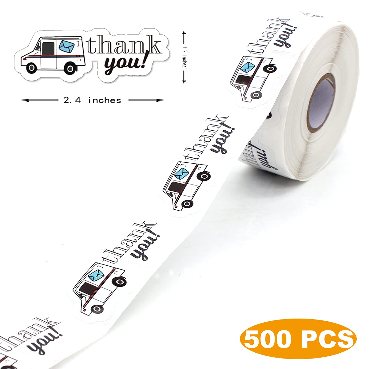 500 PCS Thank You Stickers for Delivery & Postal Workers - Mail Carrier, Mailman & Small Business Appreciation Stickers - Perfect for Packaging, Small Shops & Gifts
