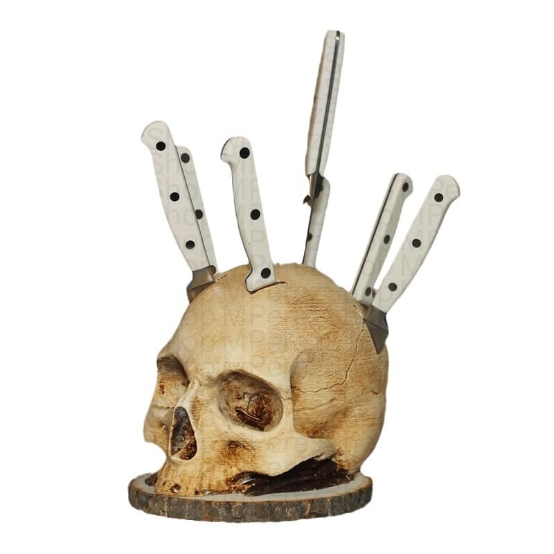 Spooky Skeleton Knife & Fruit Storage Rack - Halloween Kitchen Decor for Scary Parties, Durable Countertop Organizer for Knives & Fruits - Perfect for Halloween Decorations & Horror Themed Events