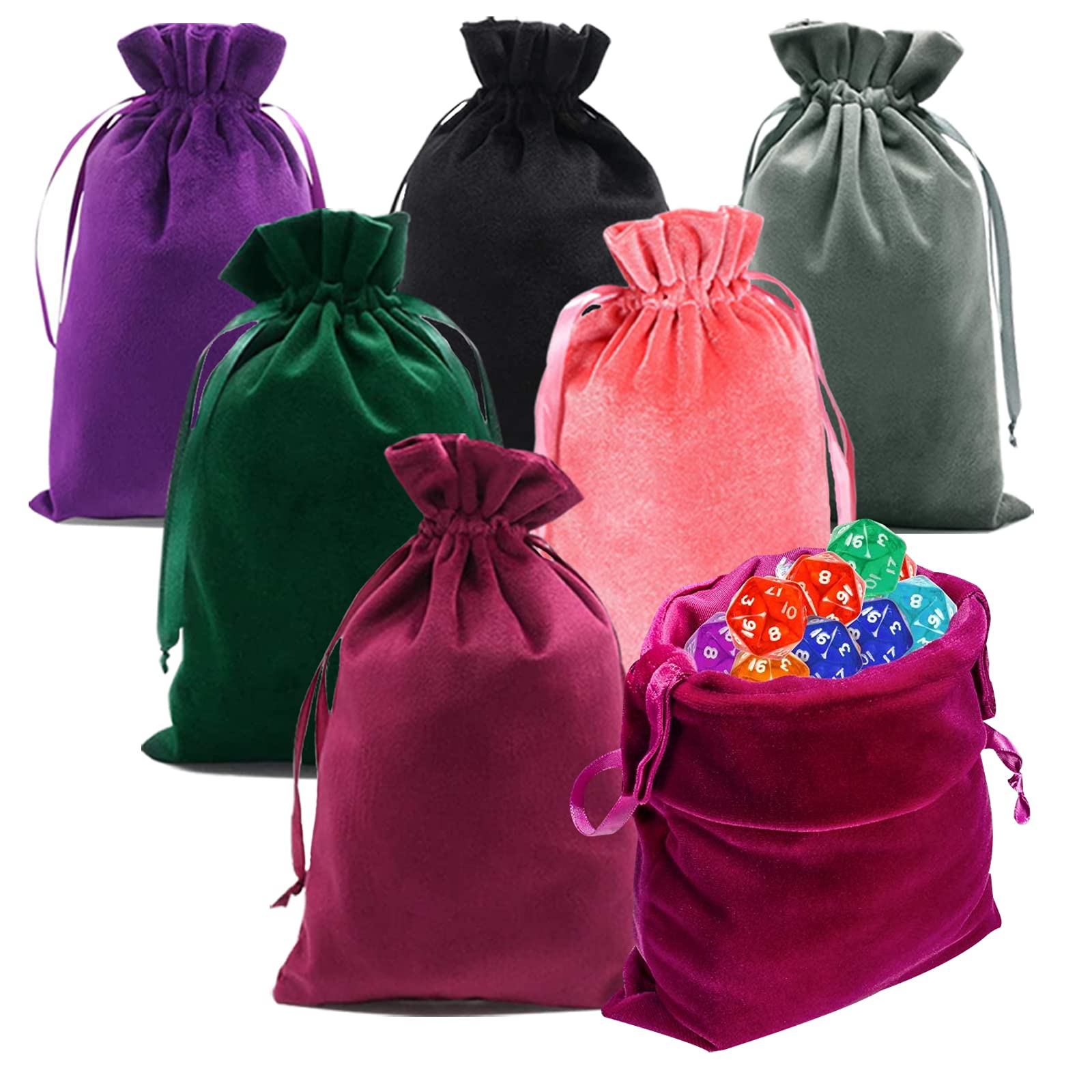 18 Pcs Velvet Drawstring Bags 6x9 Inch - Mixed Colors Tarot Rune & Dice Pouches for Jewelry, Wedding Favors, Party Gifts, Candy Storage | Perfect for Travel, Bridal Showers, Baby Showers & Special Occasions