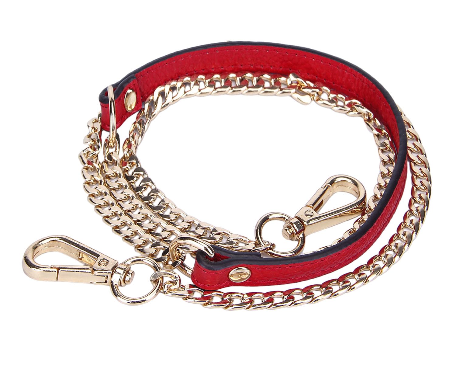 VanEnjoy 12MM Leather Crossbody Strap for Handbags - Black & Red - Perfect for Daily Use & Travel
