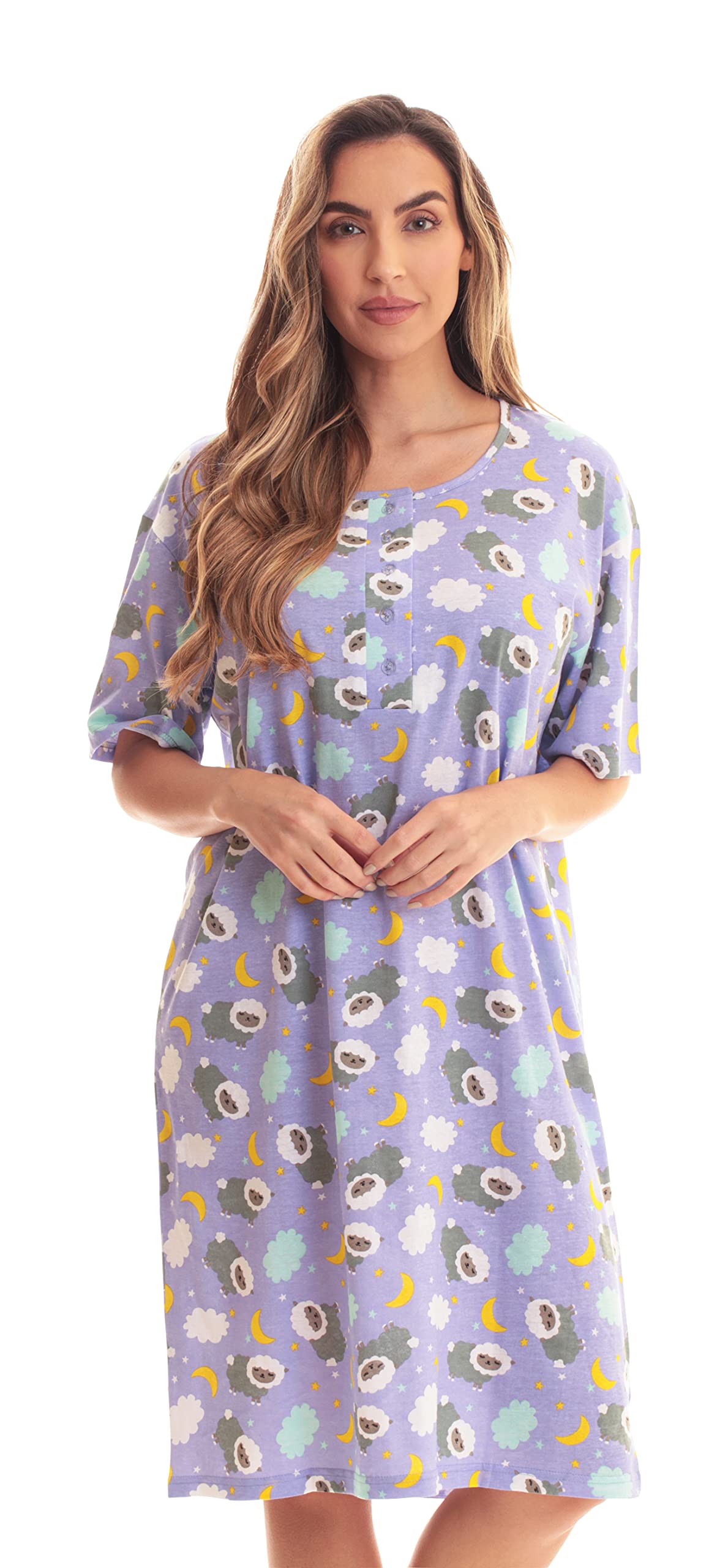 Just Love Women's Short Sleeve Nightgown - Soft Sleep Dress for Comfortable Nights | Perfect for Summer, Lounge Wear & Relaxing at Home