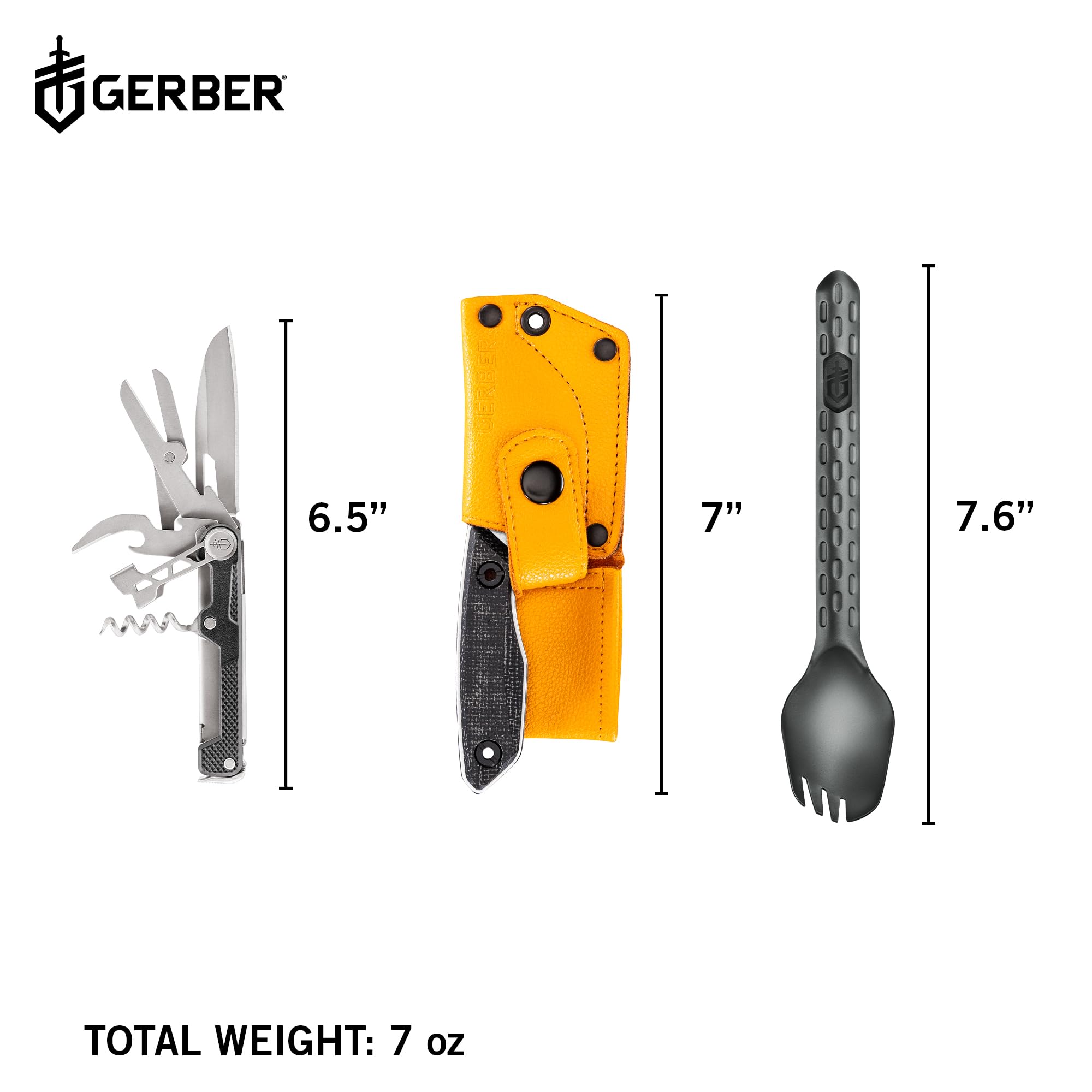 Gerber Gear Hike Kit - Premium Camping Equipment Set with Devour Multi-Fork, Stowe Fixed-Blade Knife & Armbar Cork Multitool - Perfect for Hiking, Backpacking and Outdoor Adventures