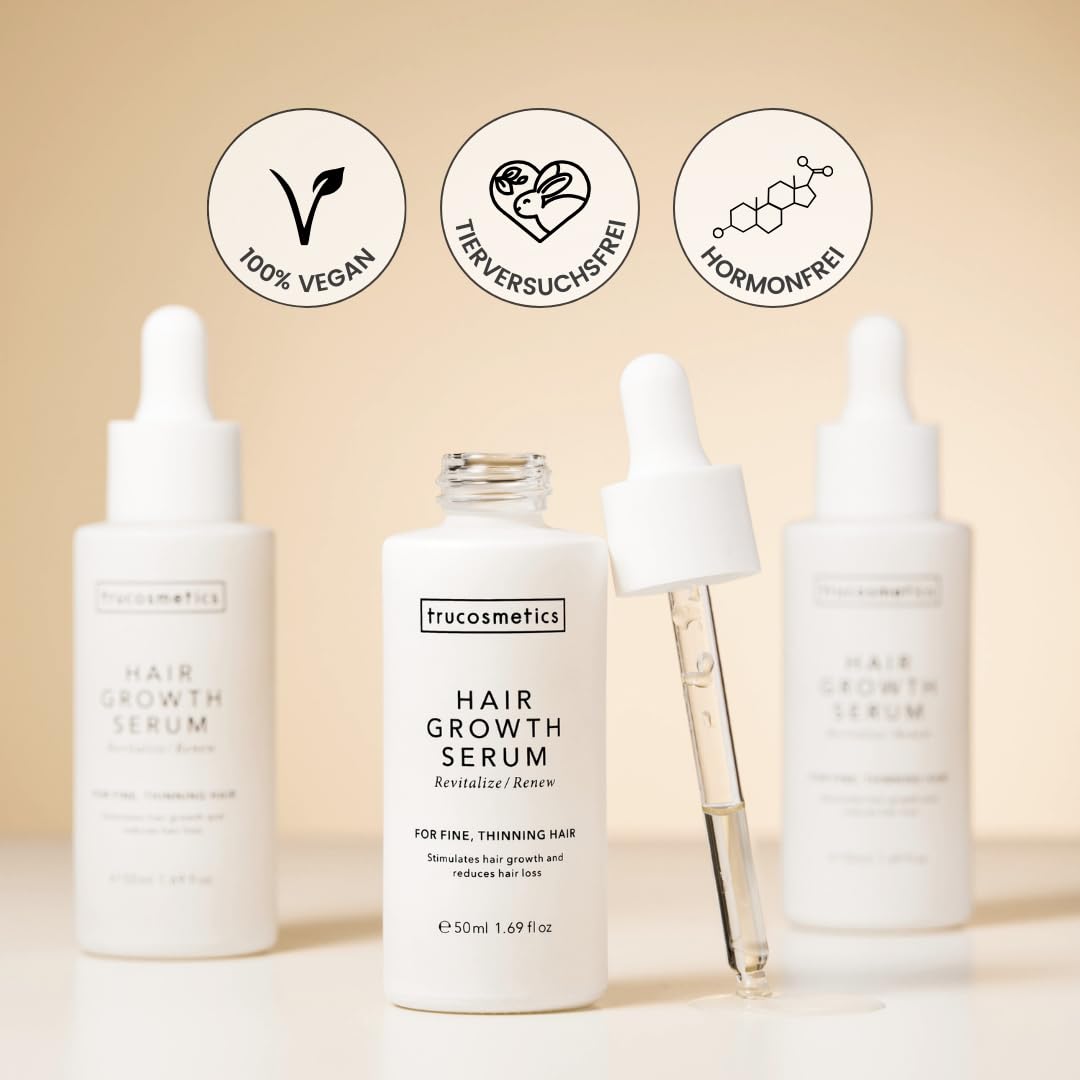 Trucosmetics Hair Growth Serum - Reduce Hair Loss & Boost Growth for Healthy, Full Hair | Scalp Treatment for Thicker Hair | 50ml | Perfect for Daily Use & Hair Care Routine
