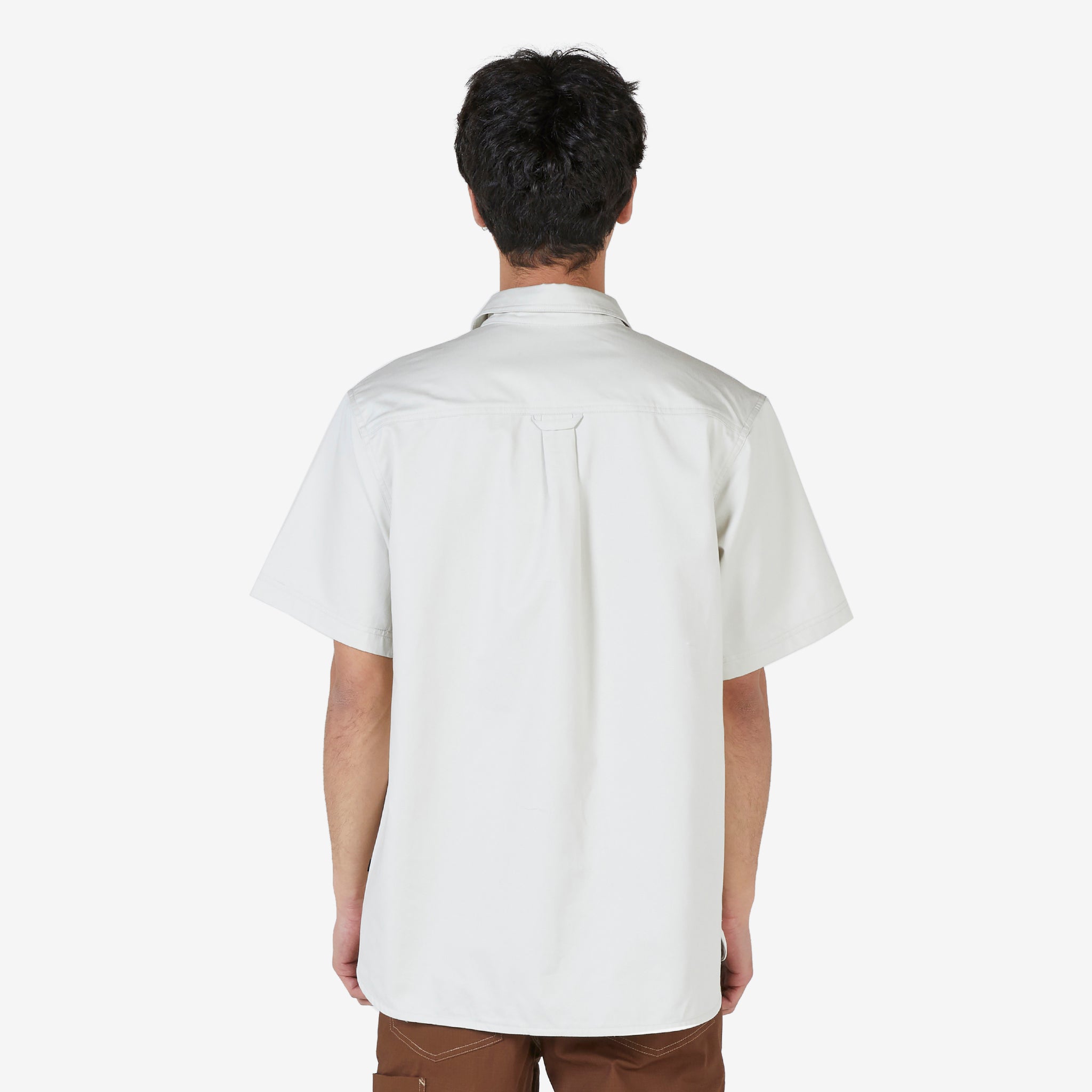SB Tanglin Short Sleeve Button Up Shirt - Light Bone Woven Skate Top for Men | Casual Summer Wear & Street Style Fashion