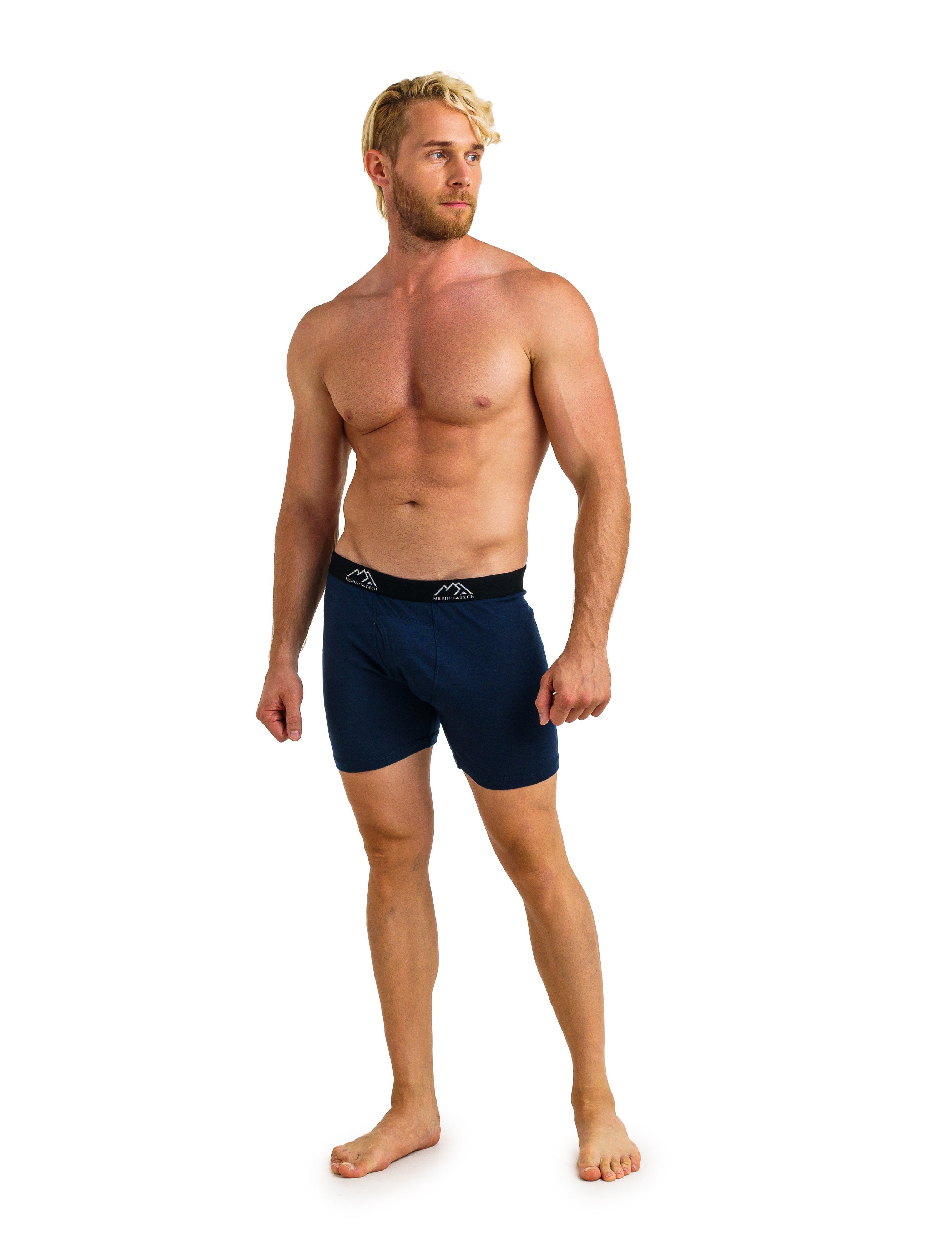 Premium Men's Merino Wool Boxer Briefs - 170g Soft Comfort Underwear in Midnight Navy - Ideal for Travel, Hiking & Everyday Wear