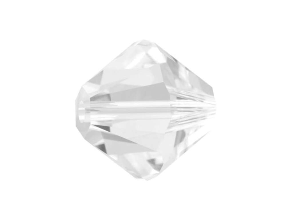 100pcs Authentic Preciosa 4mm (0.16 Inch) Small Faceted Bicone Crystal Loose Beads - Crystal Clear Swarovski 5301/5328 Compatible - Perfect for Jewelry Making, DIY Crafts, Bracelets, Necklaces & Home Decor