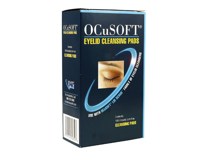 OcuSoft Eyelid Cleansing Pads - 100 Count | Gentle Eye Hygiene Wipes for Dry Eyes, Blepharitis & Eyelid Irritation | Daily Use for Contact Lens Wearers & Sensitive Eyes