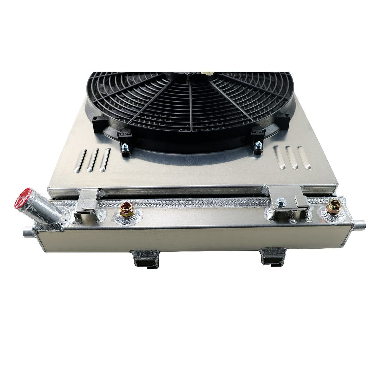ALLOYWORKS 3 Row Aluminum Radiator with Shroud Fan & Relay Kit for 2005-2013 Chevrolet Corvette C6 6.0L 6.2L 7.0L V8 - High Performance Cooling Upgrade for Racing & Daily Driving