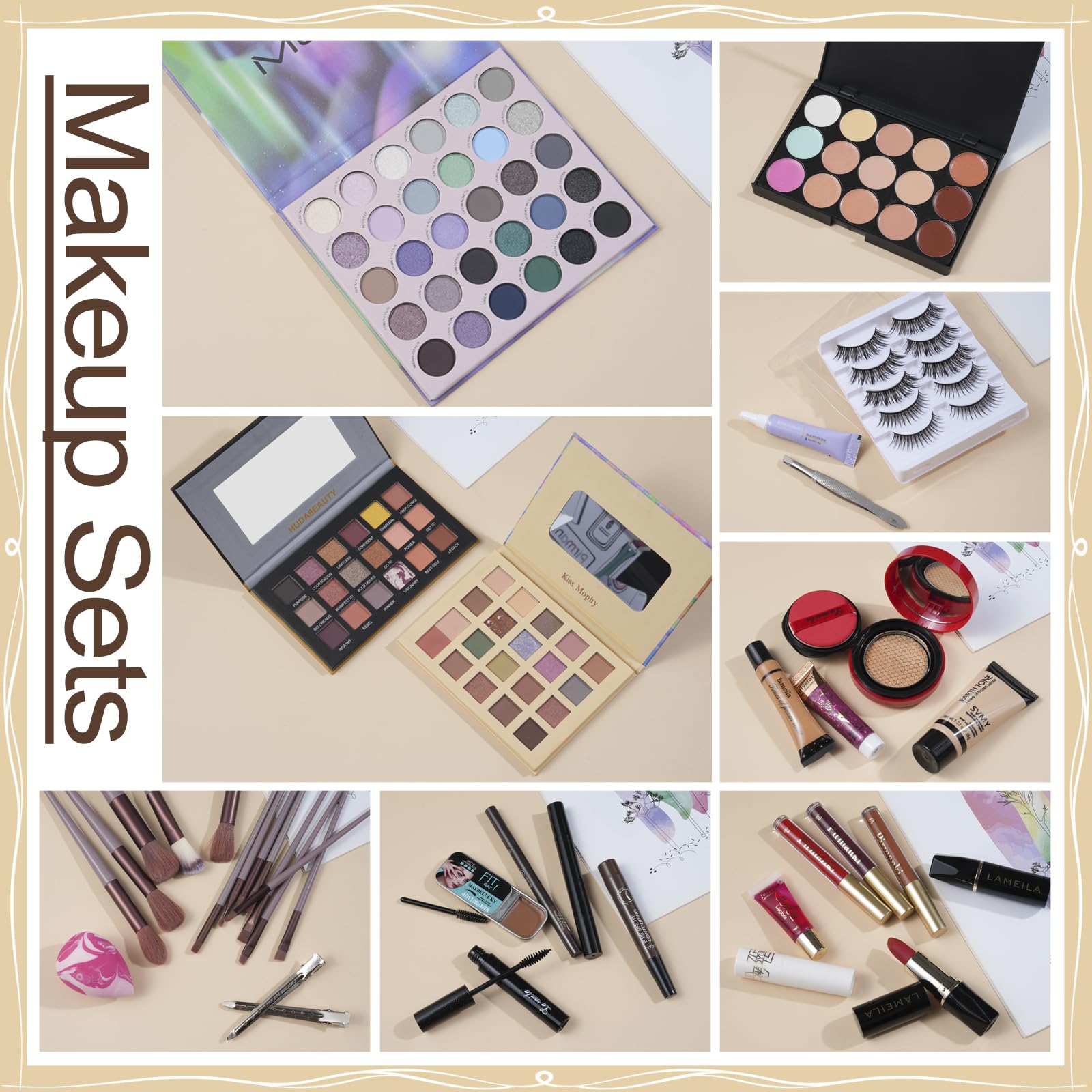 All in One Makeup Kit for Women - Professional Travel Makeup Set with Eyeshadow, Lipstick, Brow Pencil & Brush Set | Perfect Makeup Gift for Girls & Teens | Great for Daily Use, Travel & Special Occasions