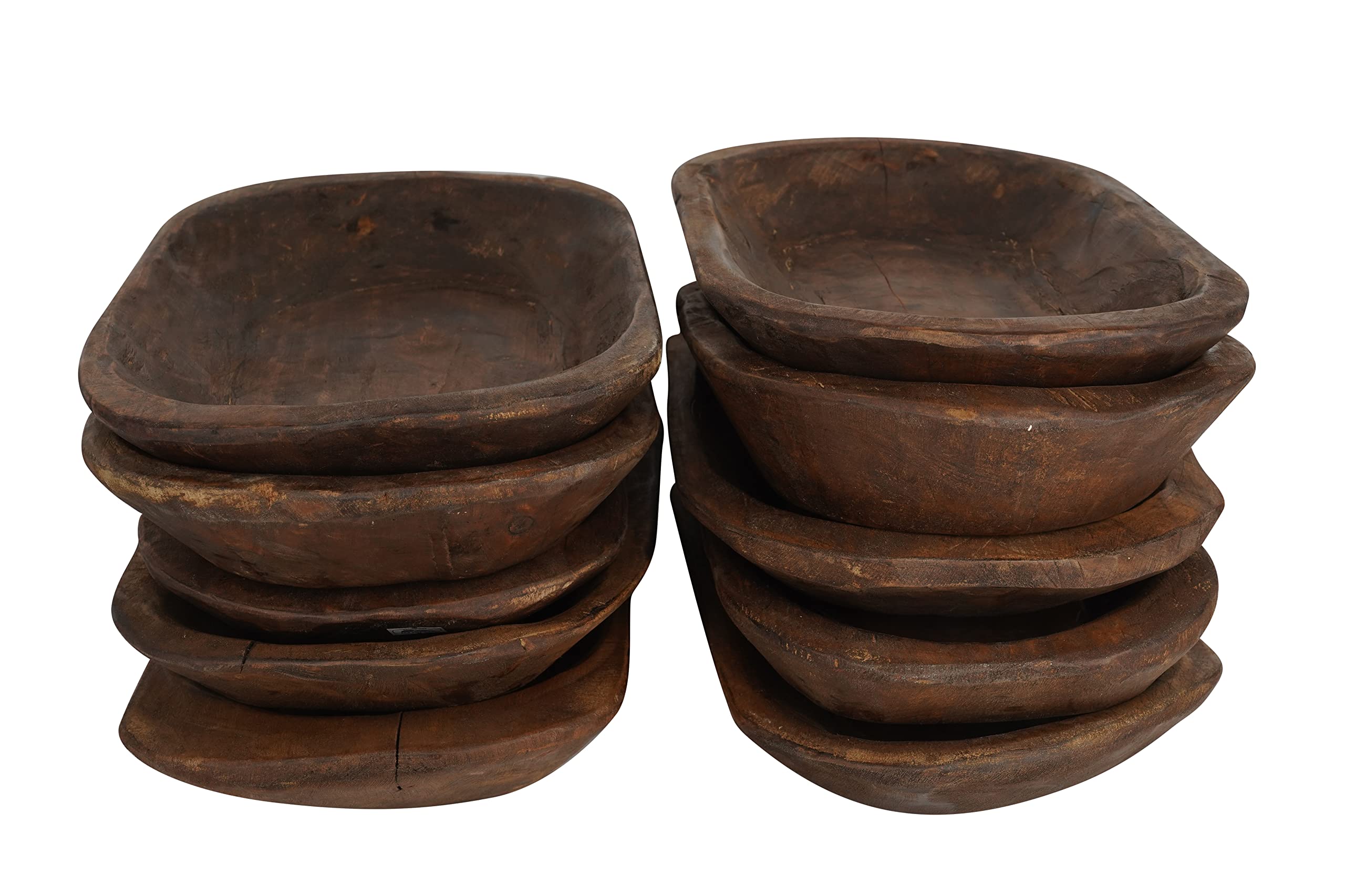 20 Pack Mini Wooden Dough Bowls - Rustic Batea 4-6