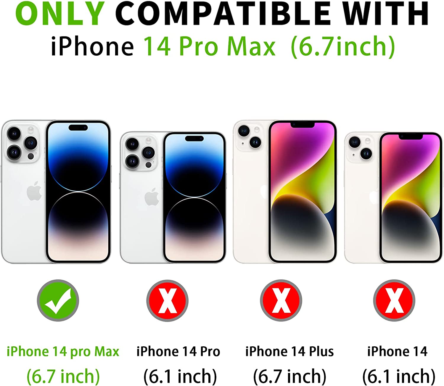 iPhone 14 Pro Max Case 6.7 Inch with Magnetic Detachable Wallet - Slim Protective Cover for iPhone 14 Pro Max (Black) | Perfect for Work, Travel & Everyday Use