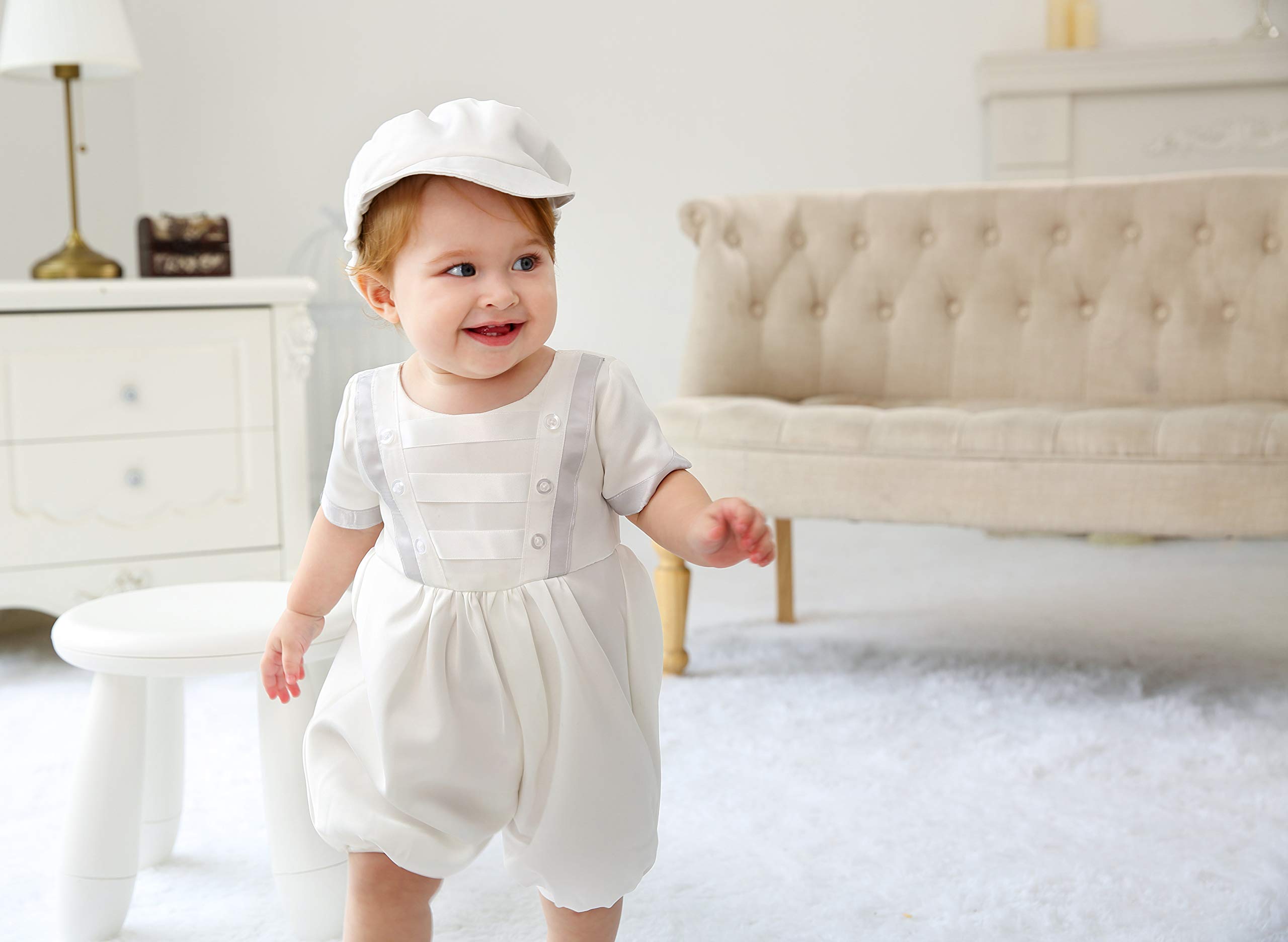 Glamulice Baby Boy Christening Outfit - Baptism Romper & Christening Clothes for Infants | Perfect for Church Ceremonies, Baptisms & Special Occasions