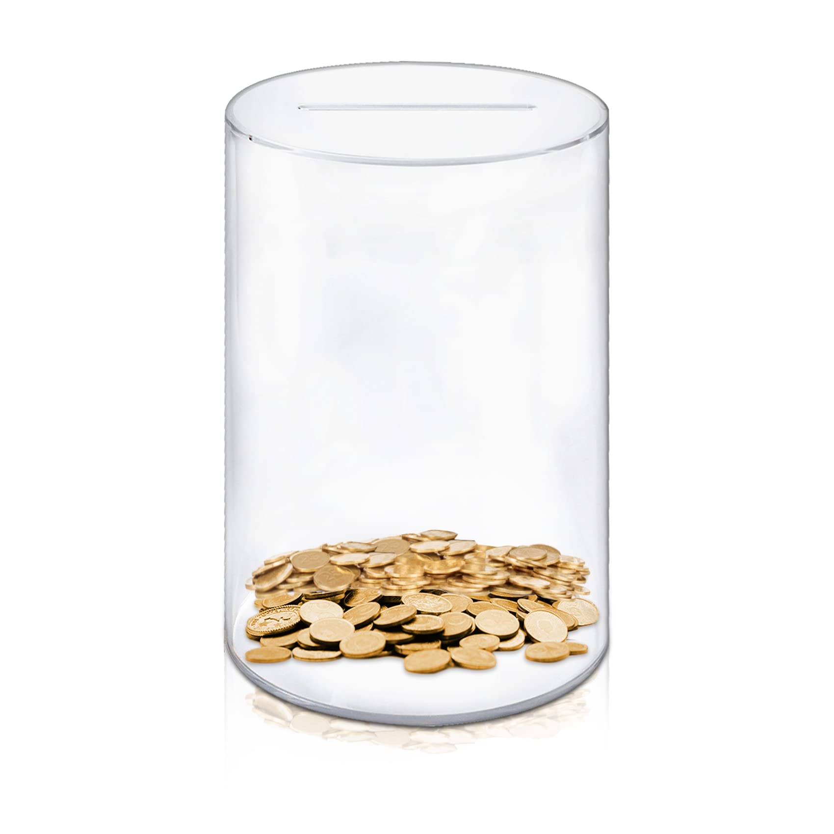 Clear Acrylic Money Box - Smash & Break to Open Piggy Bank for Adults & Kids (10.3×6.3 Inch) - Unbreakable Savings Jar for Birthday Gifts, Allowance Tracking & Financial Education