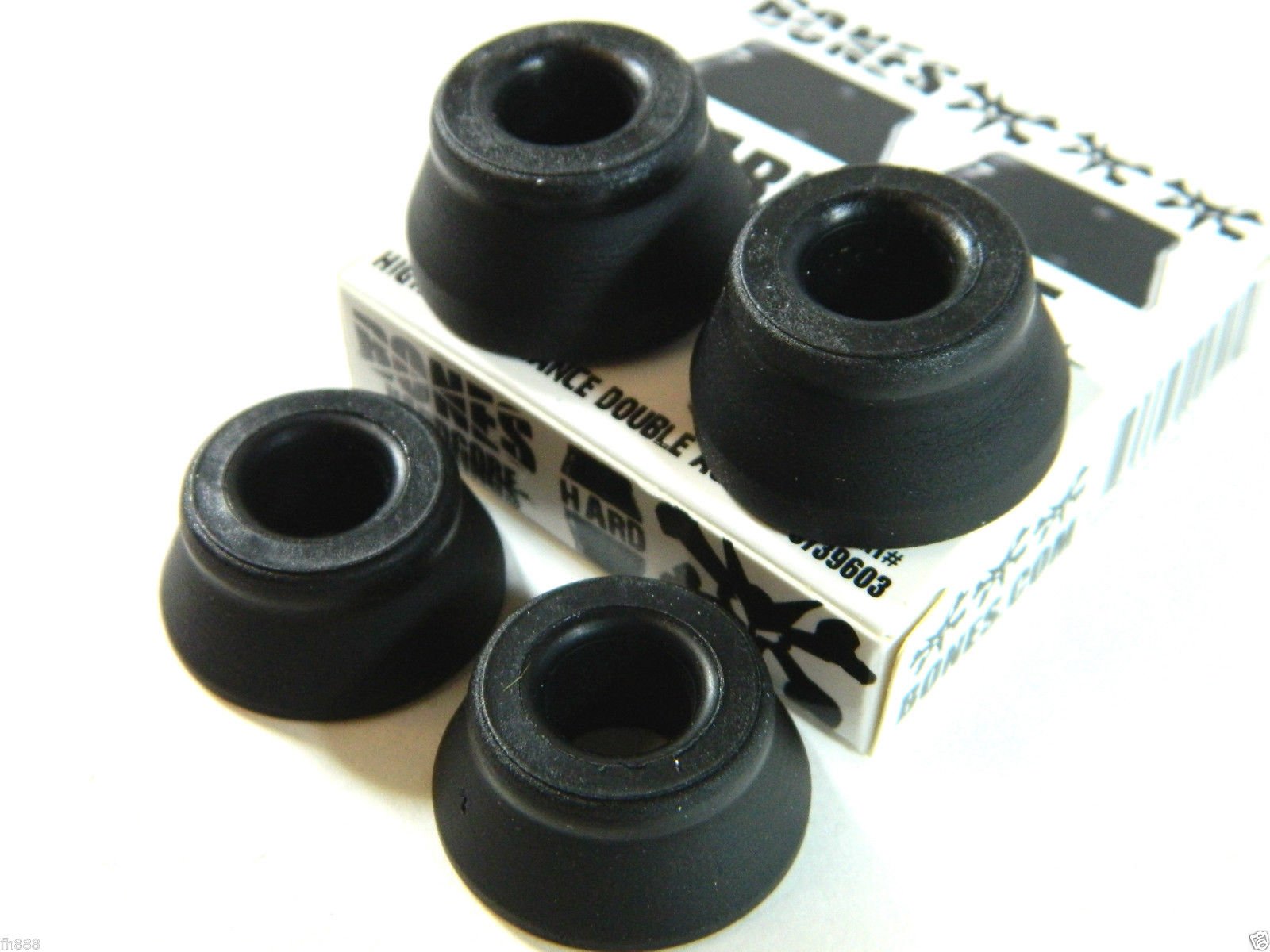 Bones Hardcore Skateboard Bushing Set - Hard, Medium, Soft (Black & White) - Perfect for Longboards, Cruisers & Street Skateboards