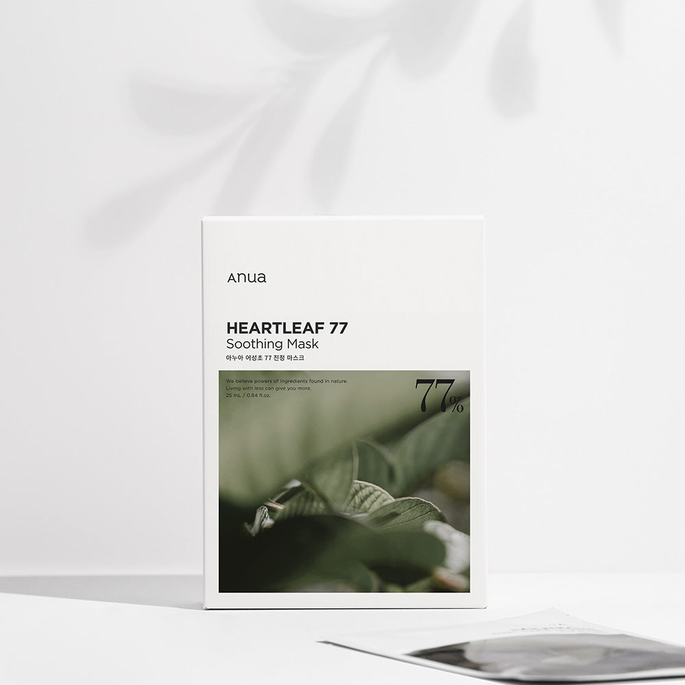 ANUA Heartleaf 77% Soothing Sheet Mask 25ml x5pc - Korean Skincare for Acne-Prone & Sensitive Skin | Hydrating & Calming Face Mask for Daily Use & Self-Care Routine