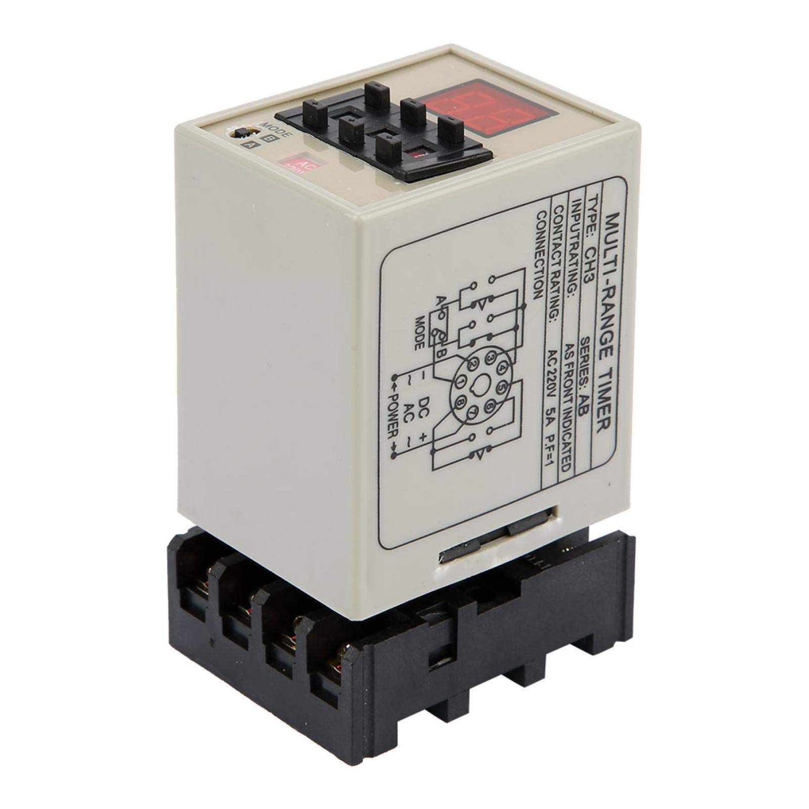 5A Digital Timer Relay with Delay Function - 24V Medium Power AH3-DM for Communication & Automated Control Circuits (AC220V) - Ideal for Industrial Automation, HVAC Systems, and Smart Home Applications