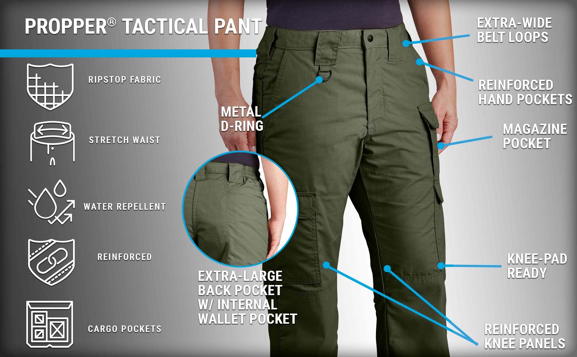 Propper Women's Tactical Pants - Durable & Comfortable Outdoor Work Pants for Hiking, Camping & Military Use