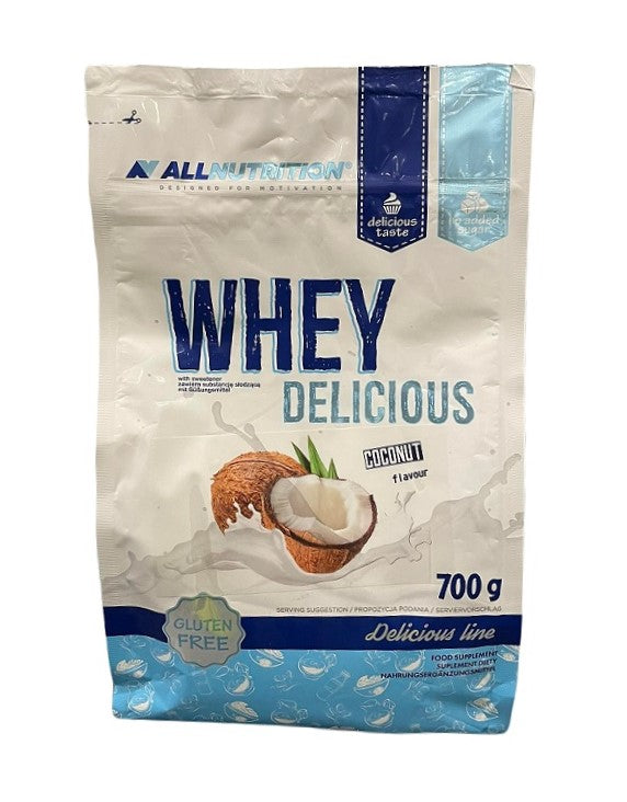Allnutrition Whey Protein Powder - Delicious Coconut Flavor, 700g | Premium Muscle Recovery & Post-Workout Supplement for Athletes & Fitness Enthusiasts