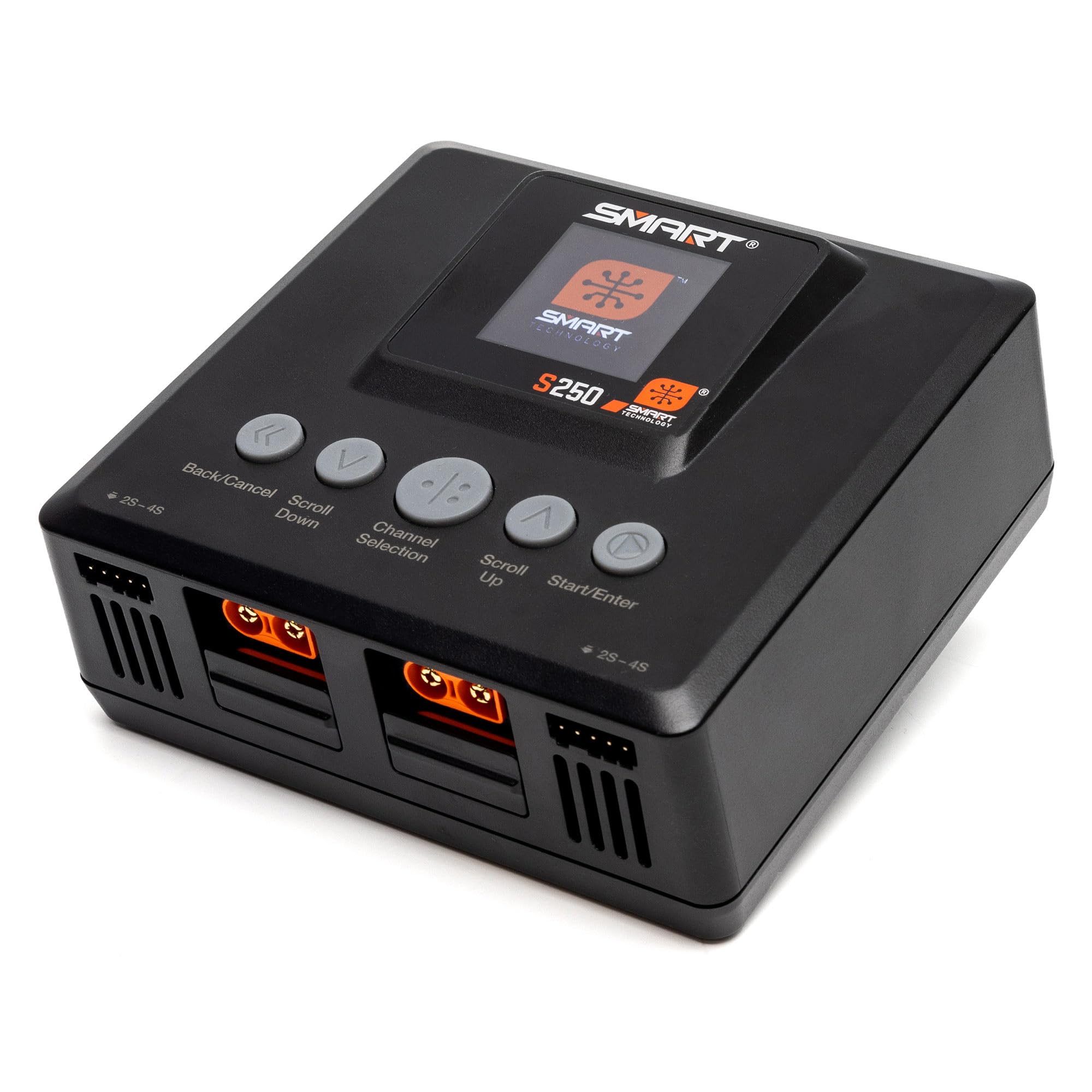 Spektrum SMART S250 AC Charger - 2x50W Dual Port Fast Charging for RC Cars, Drones, and LiPo Batteries (SPMXC2060) - Perfect for Hobbyists and Racing Enthusiasts
