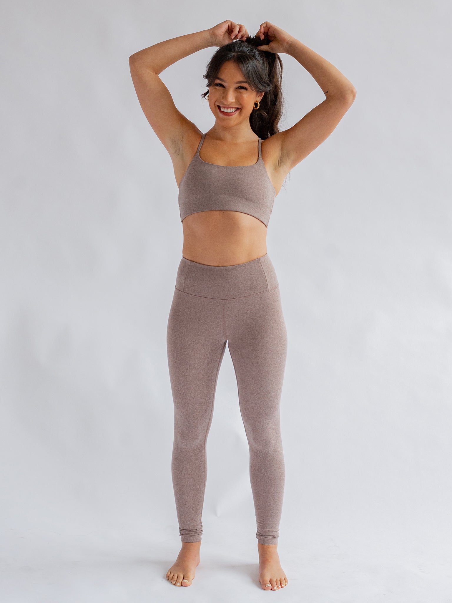 Girlfriend Collective Float High Rise Leggings - Women's Yoga Pants for Workout & Running | Soft & Breathable Heather Cocoon Color | Perfect for Gym, Pilates & Lounge Wear