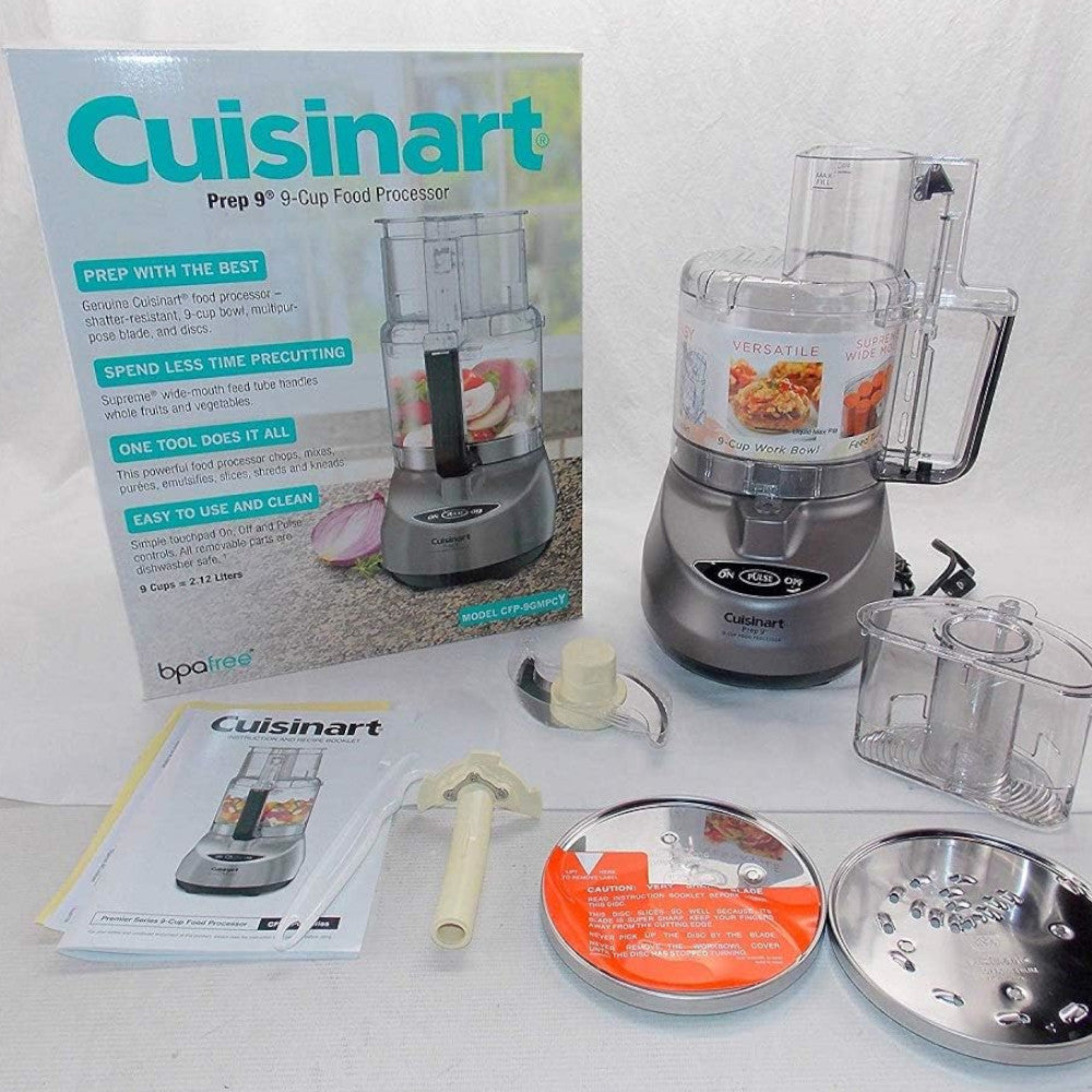 Refurbished Cuisinart CFP-9GMPCY 9-Cup Food Processor with Warranty - Perfect for Meal Prep, Slicing & Dicing in Modern Kitchens